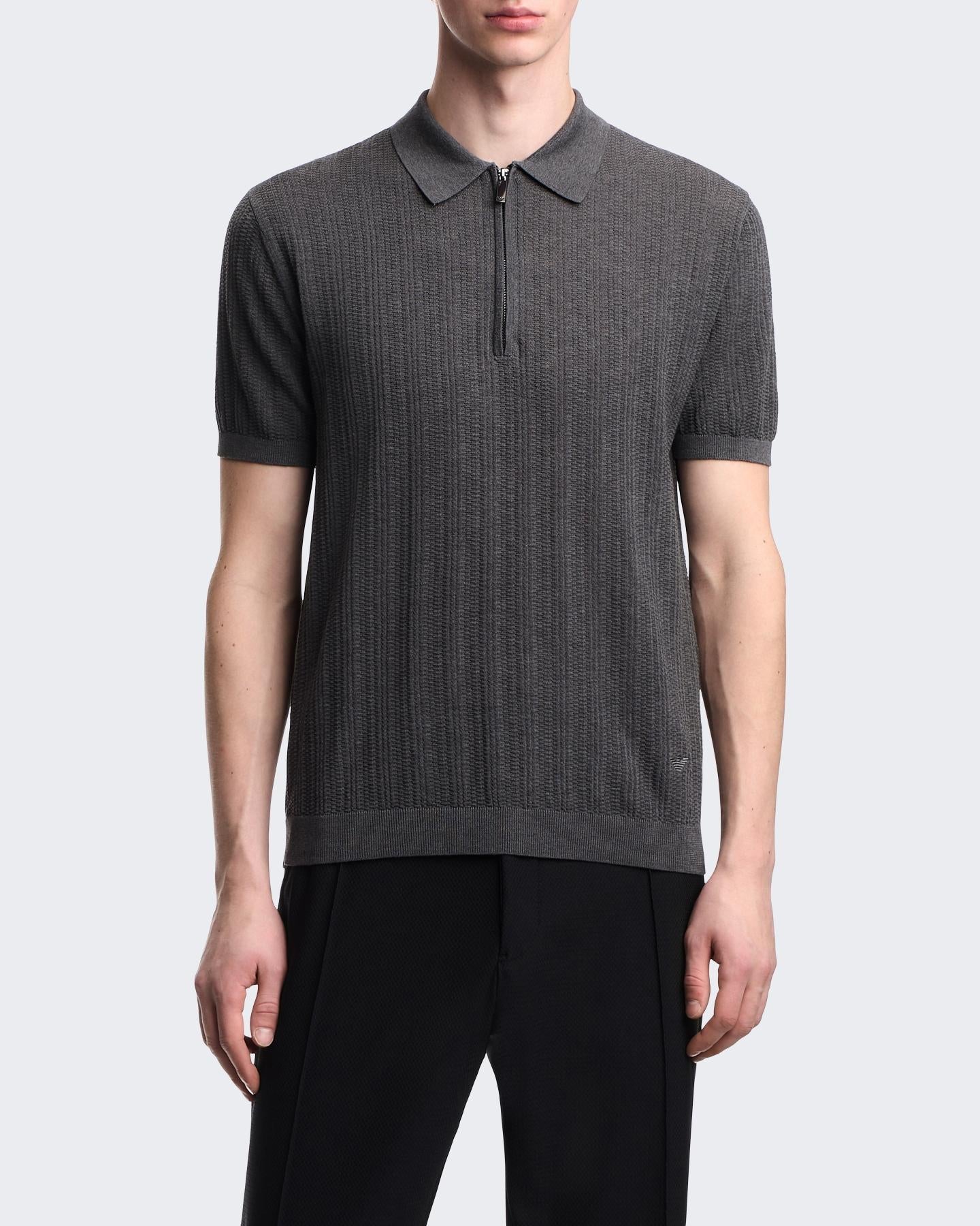Heren Vertical Tuck Stitch Grijs
