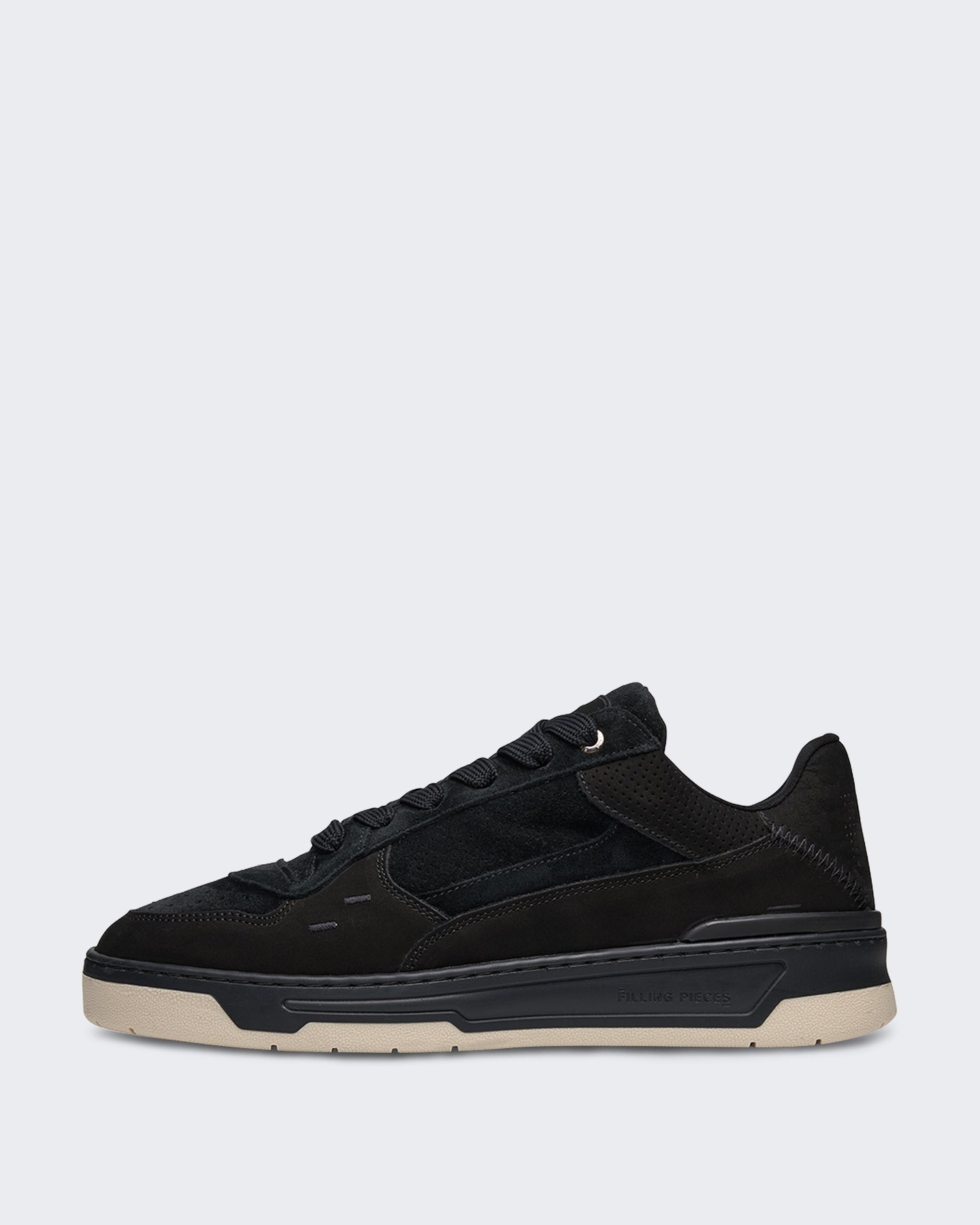 Filling Pieces Heren Cruiser suède sneaker in zwart - Eleganza.nl