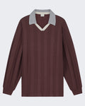 Filling Pieces Men's Knit Football Jersey in Brown — huidige kleur