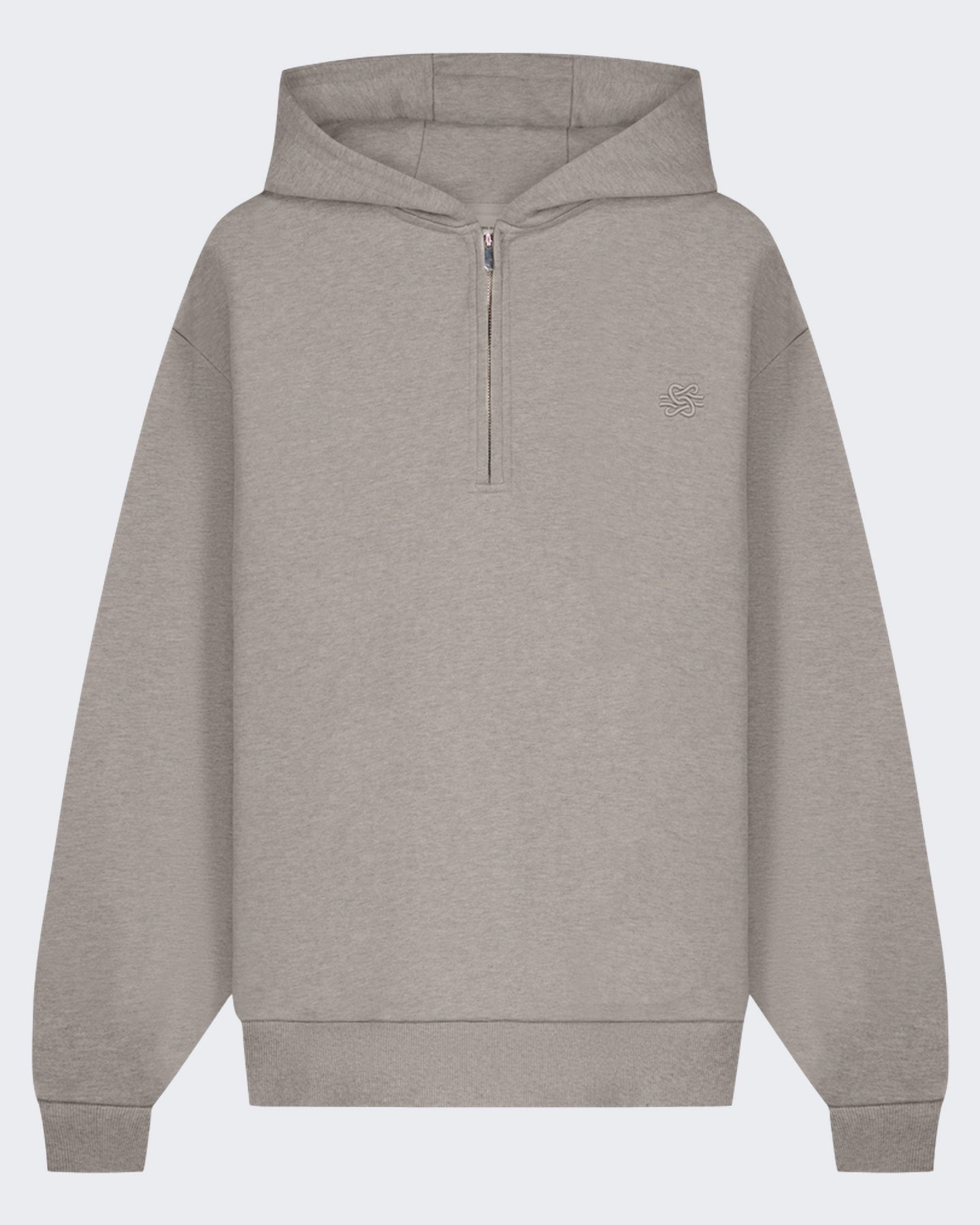 Filling Pieces Heren Hoodie met halve rits in melange Grijs - Eleganza.nl