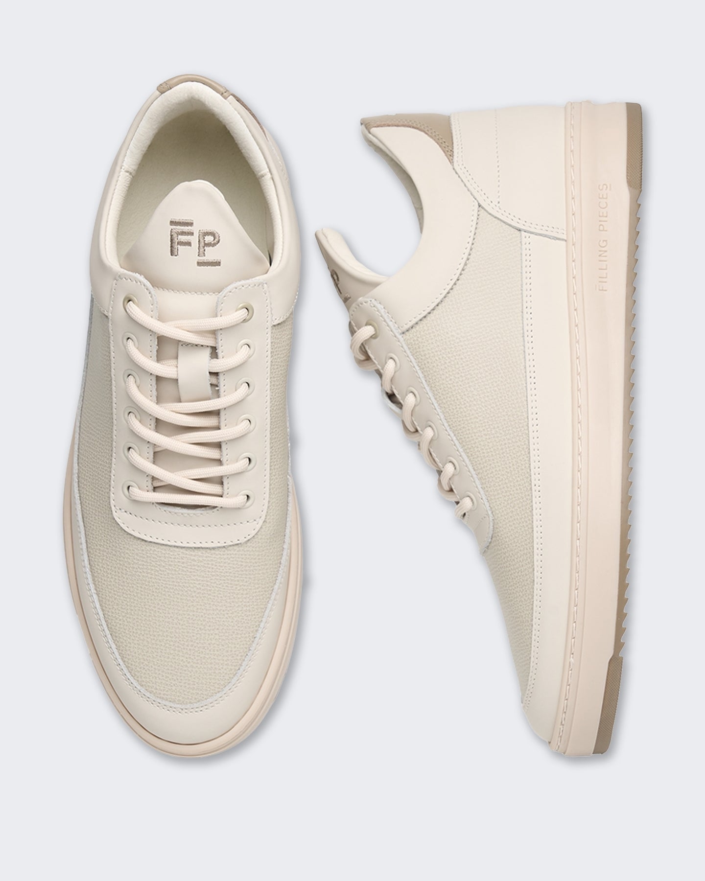 Filling Pieces Heren Low Top Tech Crumbs Sneaker in Off White en Off White - Eleganza.nl