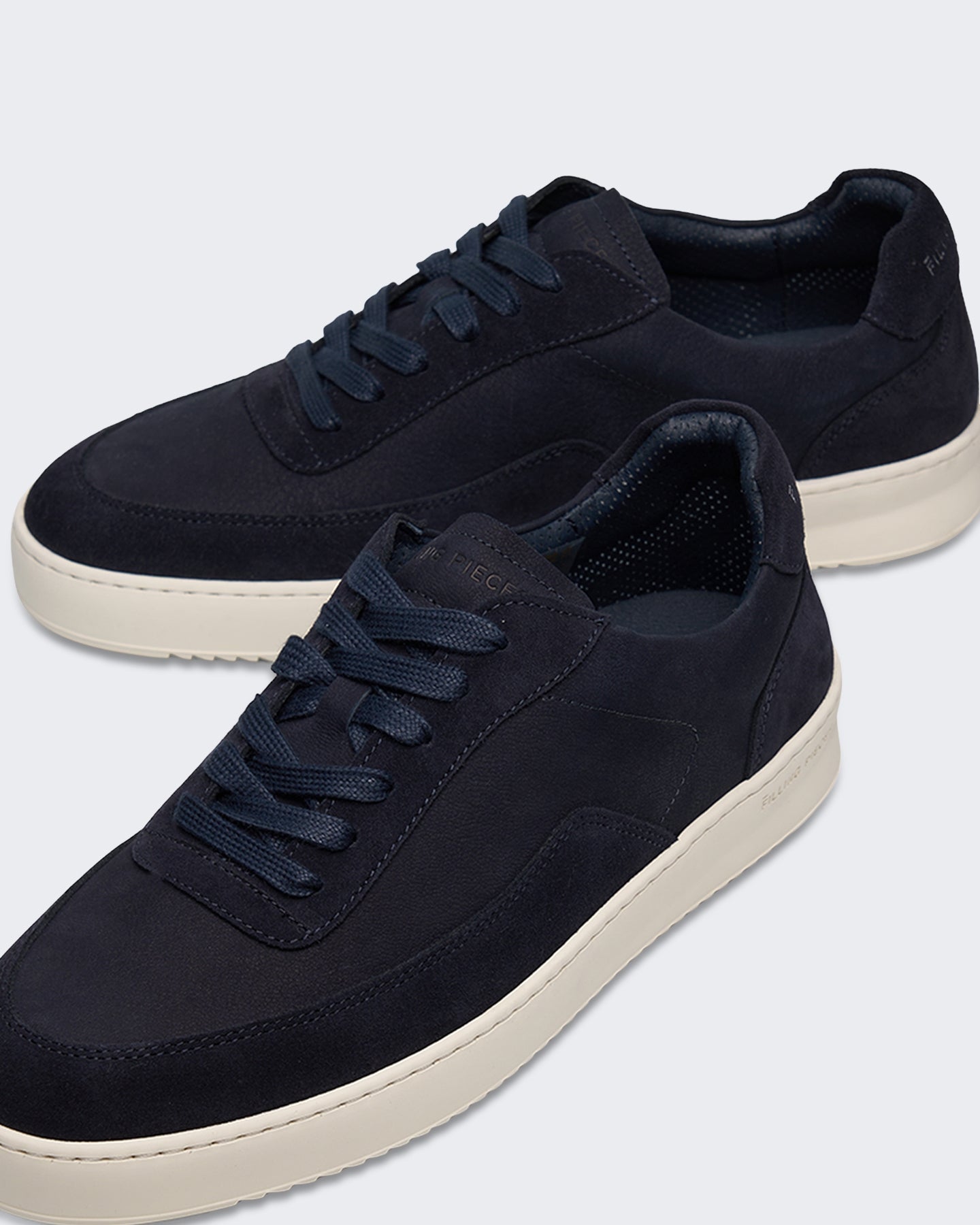 Filling Pieces Heren Suède sneaker met grainleer textuur Blauw - Eleganza.nl