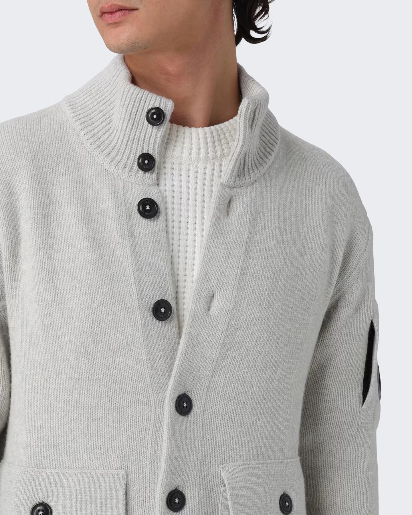 Heren Buttoned Sweater Wit