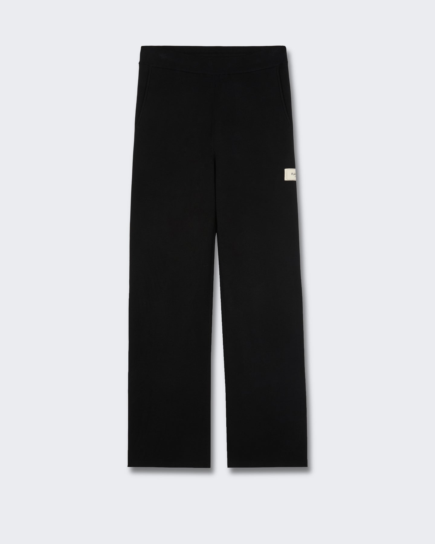 FLÂNEUR Heren Gebreide broek met getailleerde pasvorm Zwart - Eleganza.nl