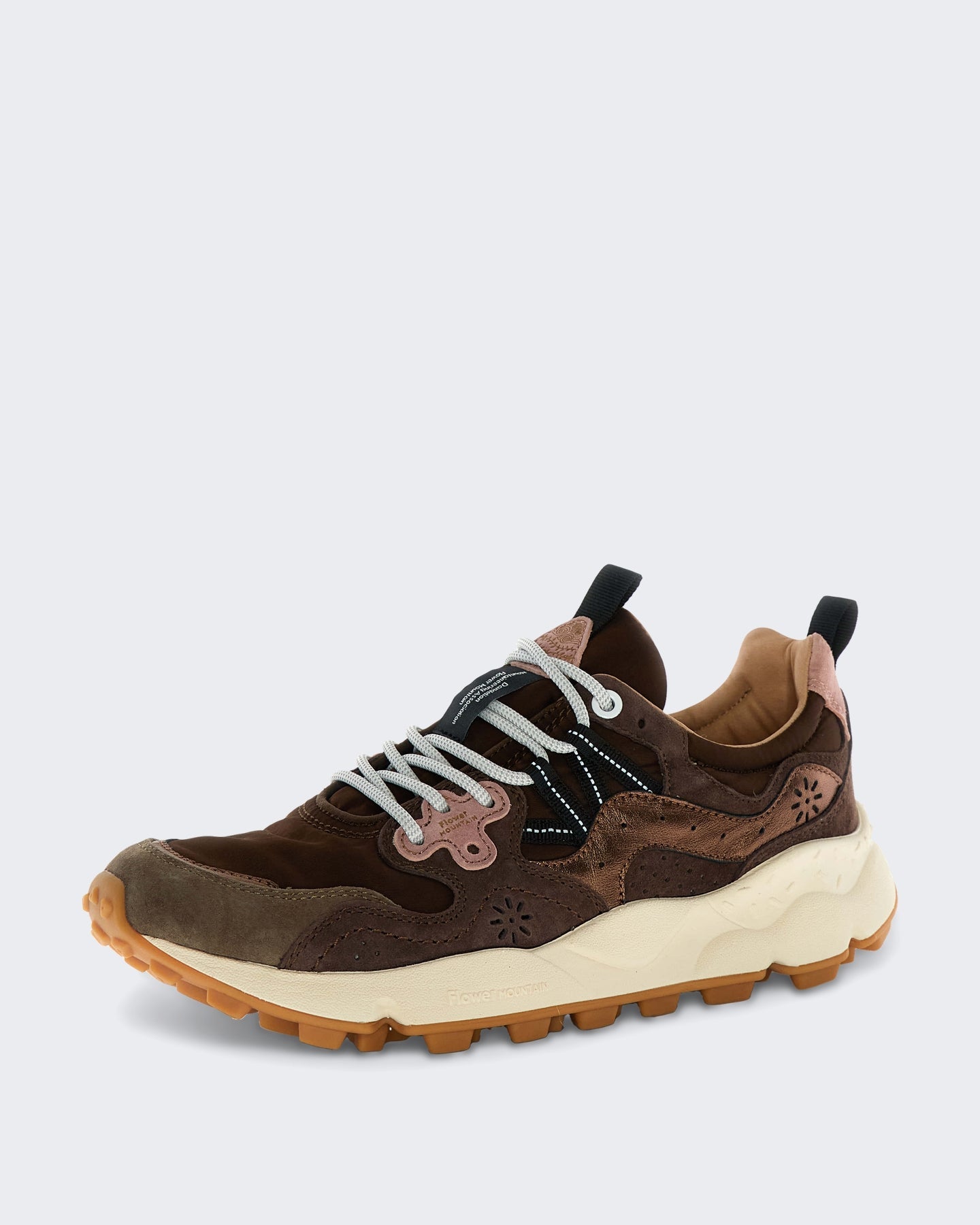 Flower Mountain Dames Lage sneaker met veters Bruin - Eleganza.nl