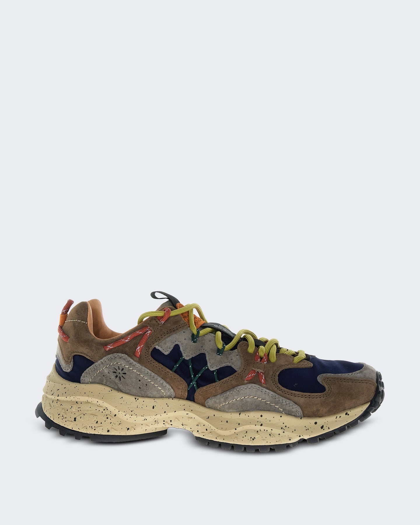 Flower Mountain Heren Robuuste herensneaker met suède details Bruin - Eleganza.nl