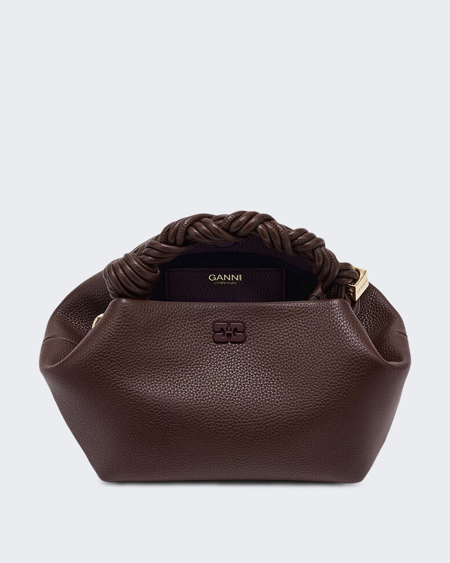Ganni Dames Bou Bag Small gegreineerde Bruin - Eleganza.nl