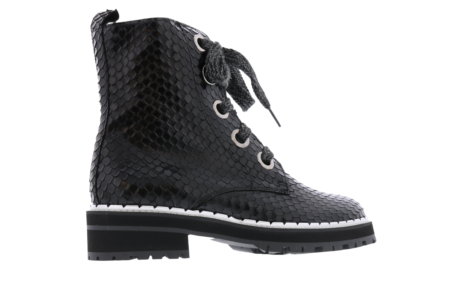 Dames Phyton Print Lace Up
