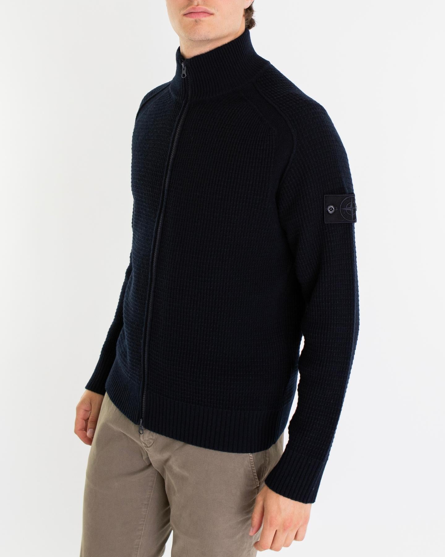 Heren Black Logopatch Vest Blauw