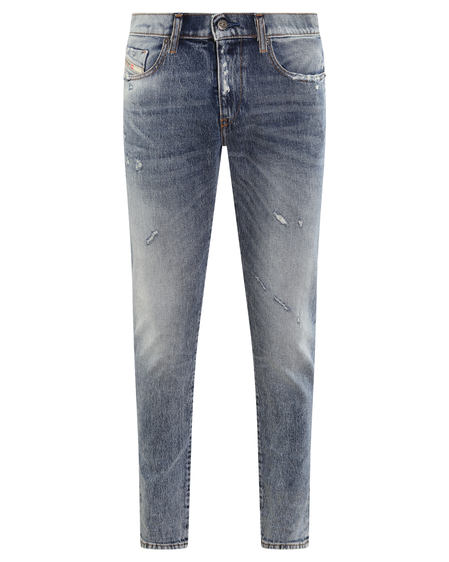 Heren D-Strukt Slim Fit Jeans Blauw