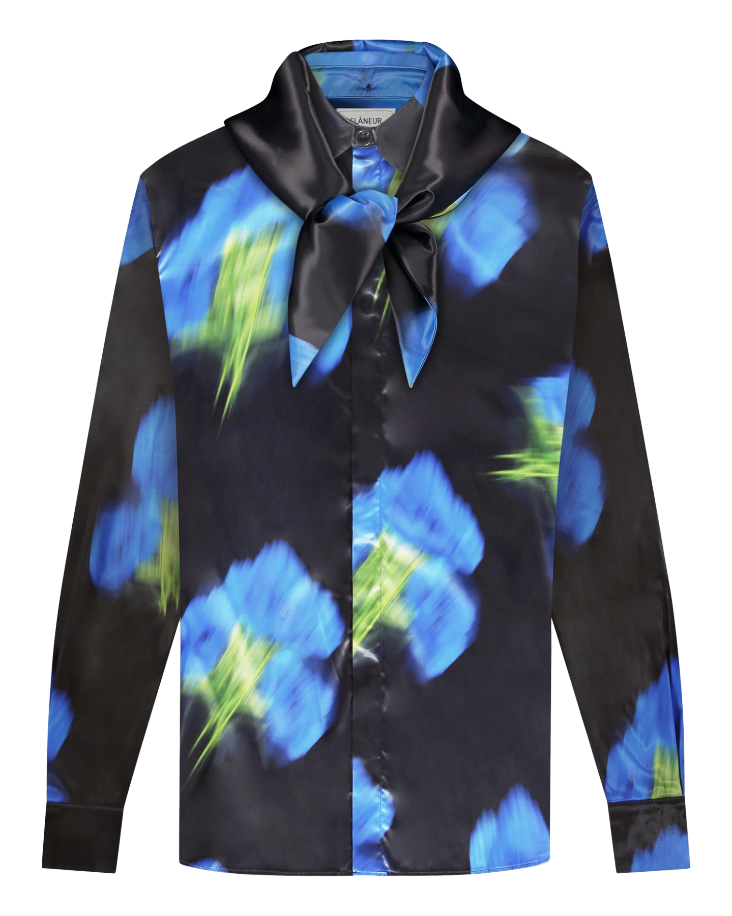 Heren Blurred Flower Hooded Shirt