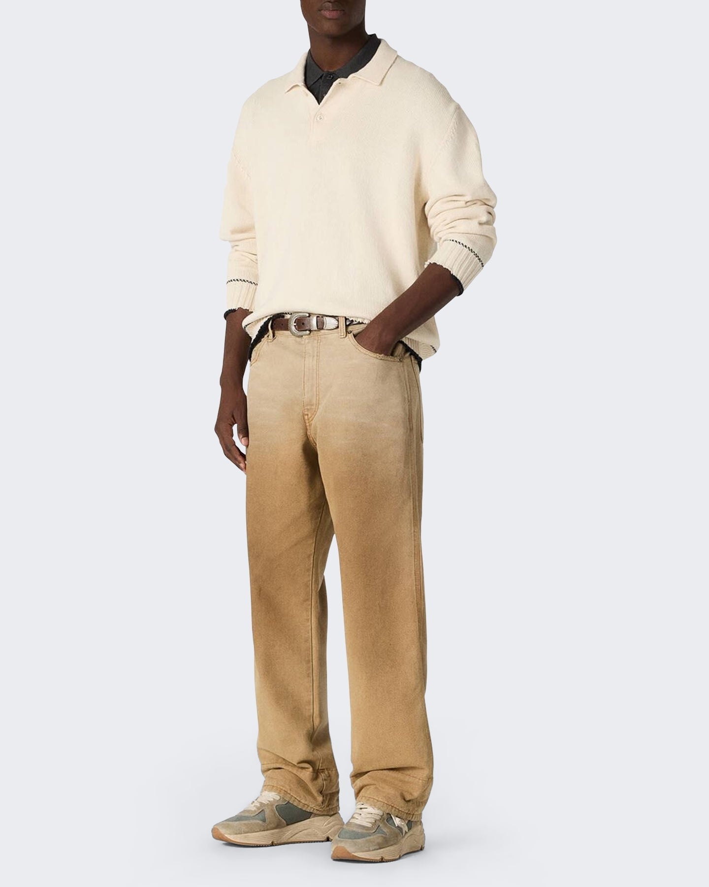 Golden Goose Heren Journey Knit Polo Wit - Eleganza.nl