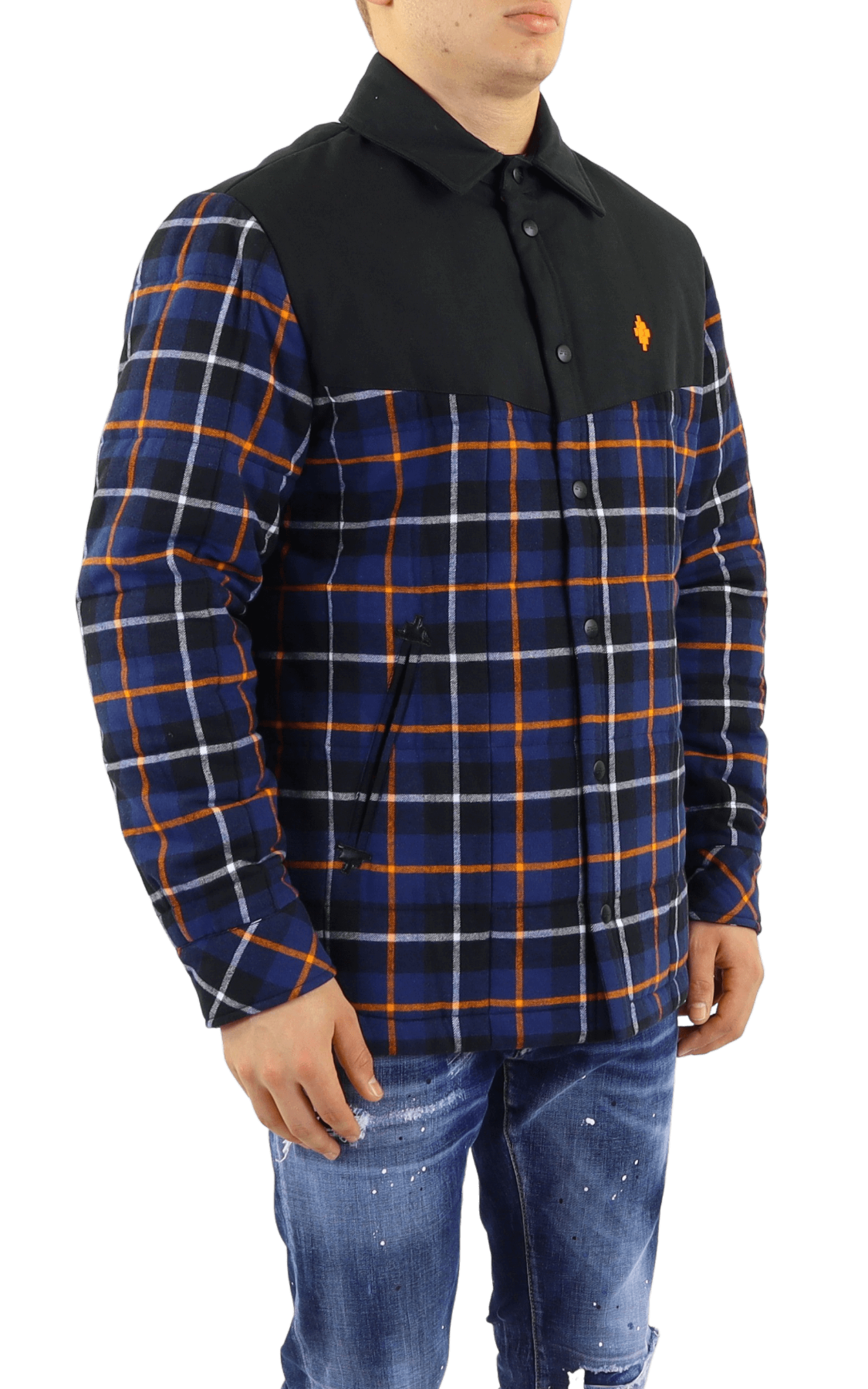 Men Cross Check padded overshirt