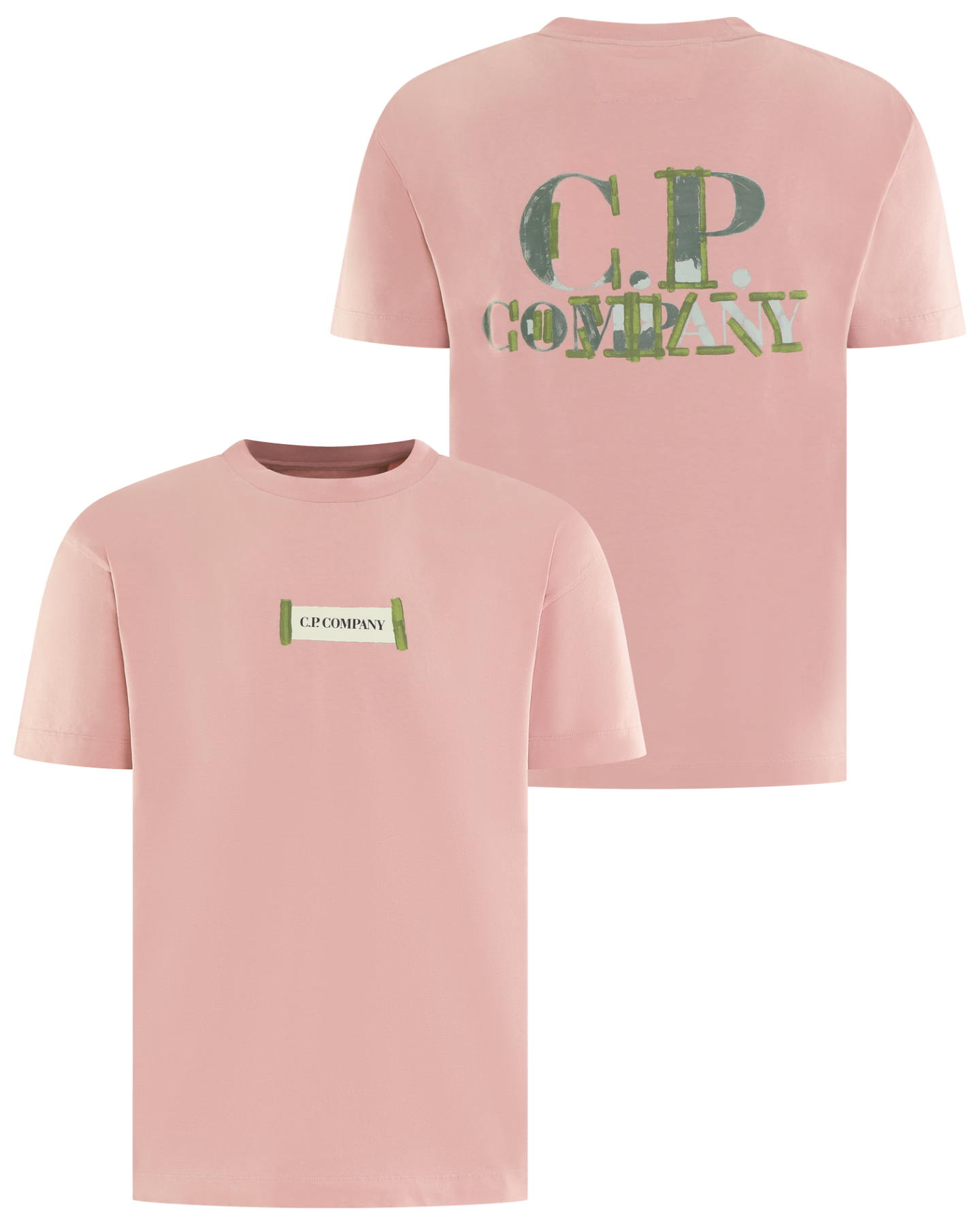 Heren Printed Logo T-Shirt Roze