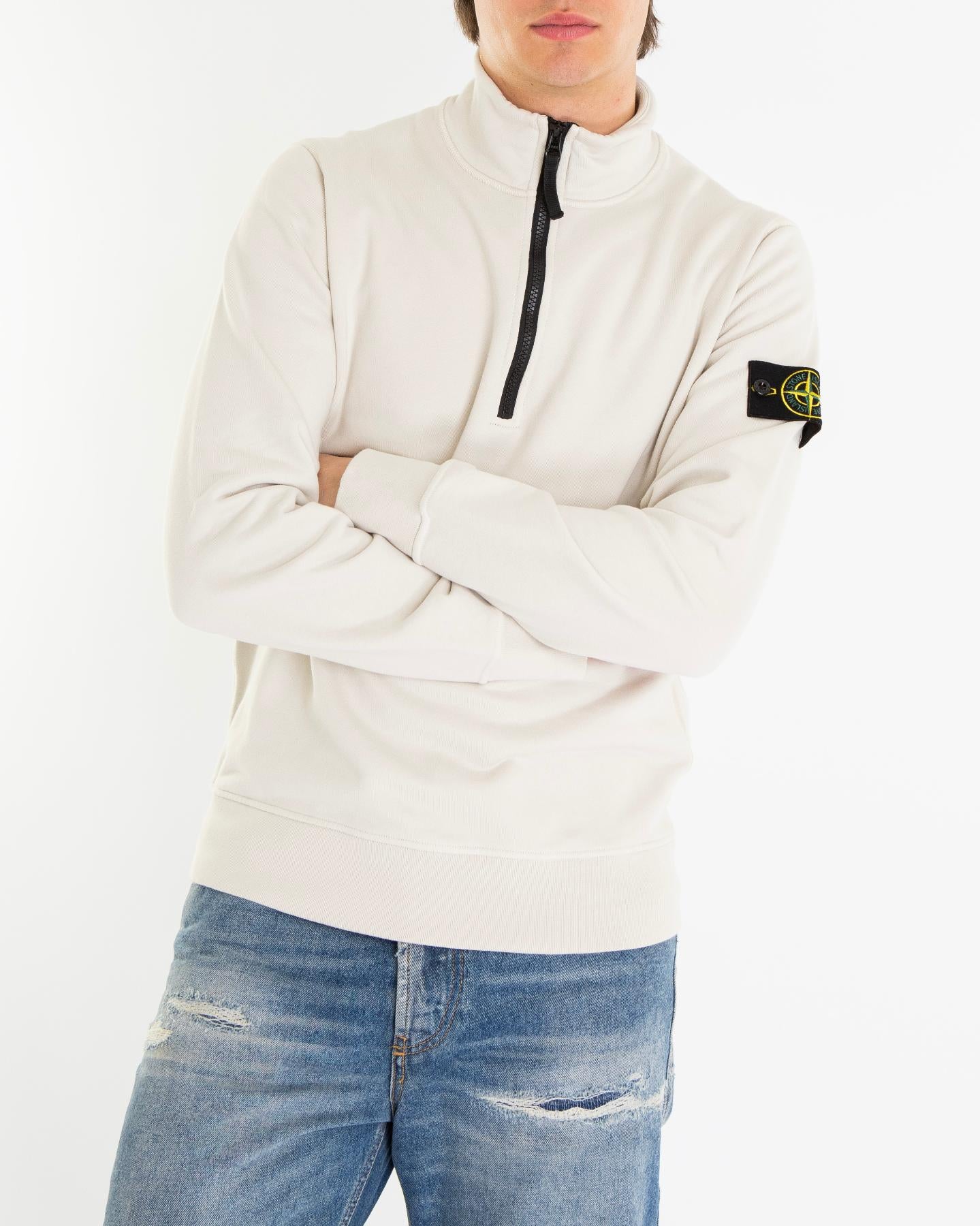 Heren Half Zip Sweater Beige