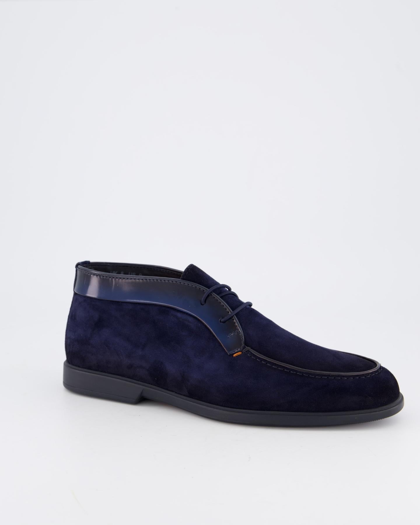 Santoni Heren Ikki Veterschoen Blauw