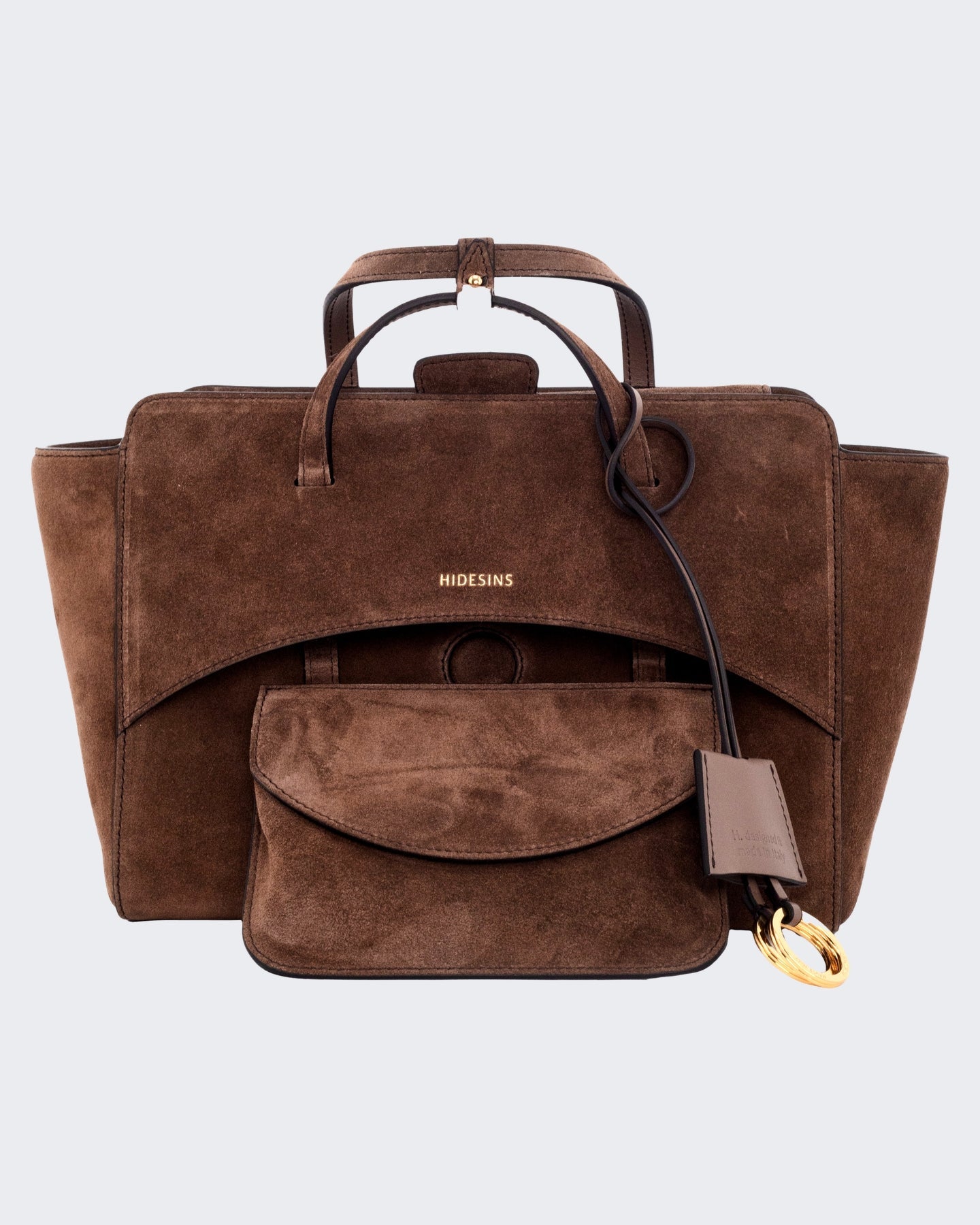 Hidesins Dames Flap M Suede Chocolat - Eleganza.nl