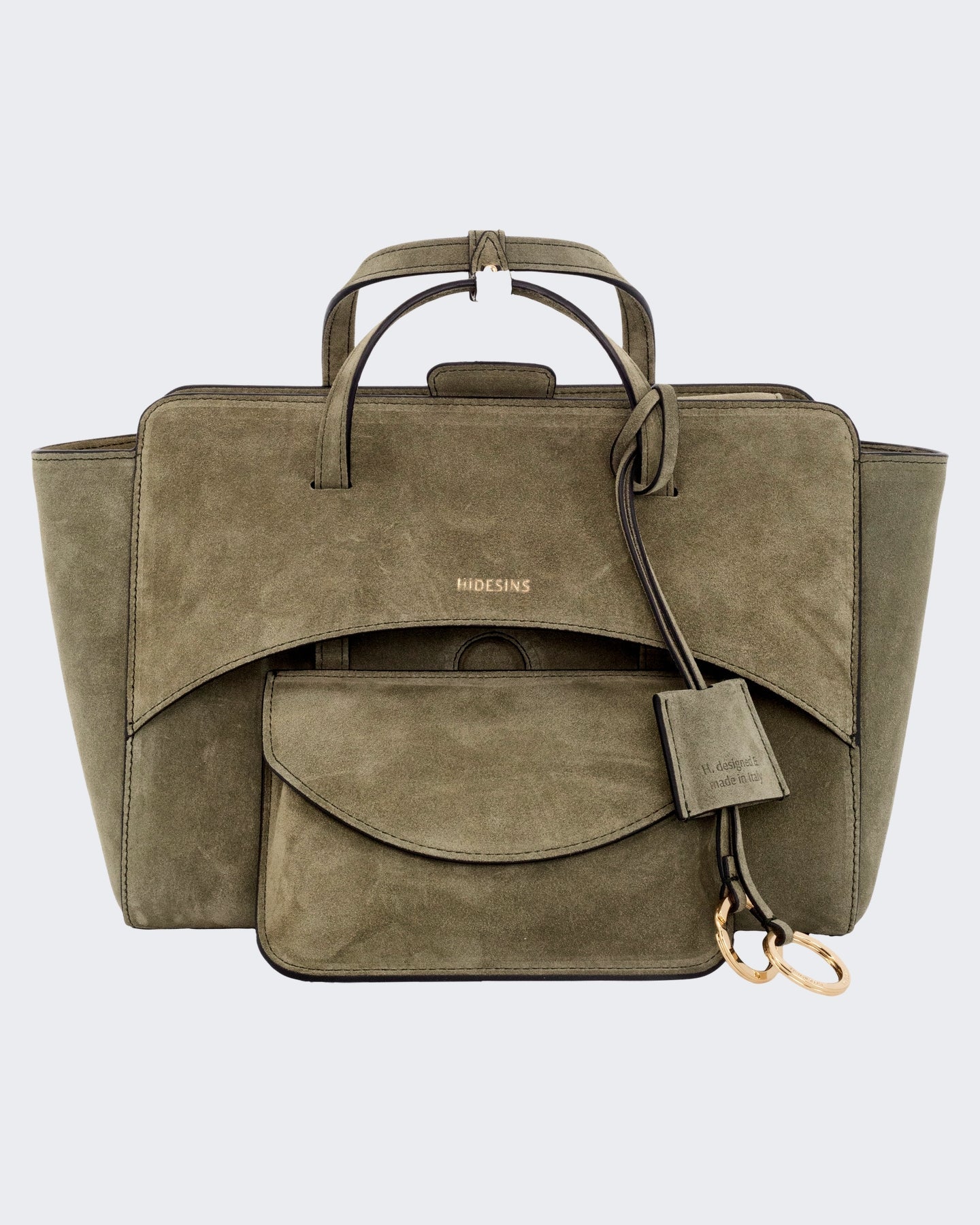 Hidesins Dames Flap M Suede Olive - Eleganza.nl