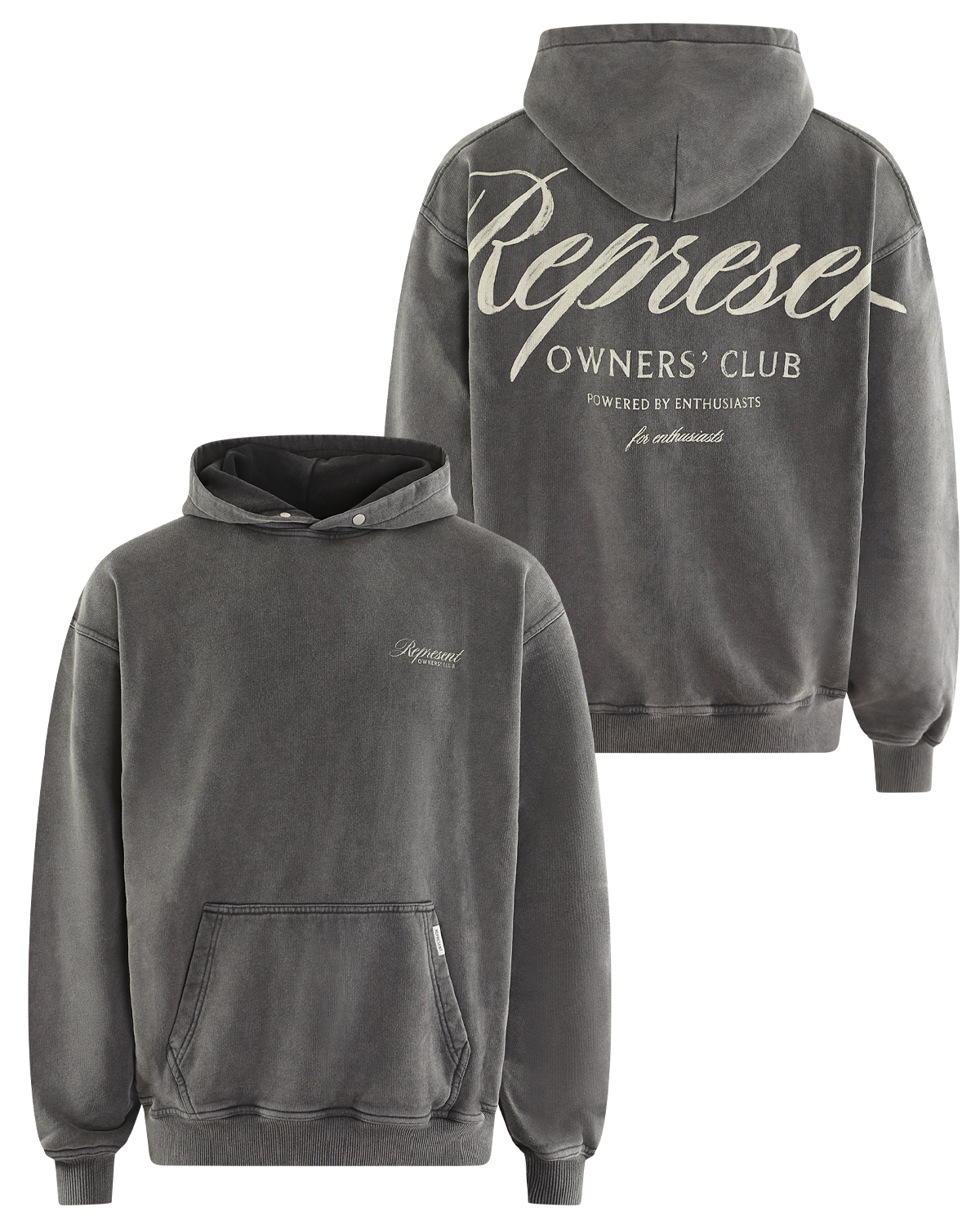 Heren Owners Script Hoodie Grijs