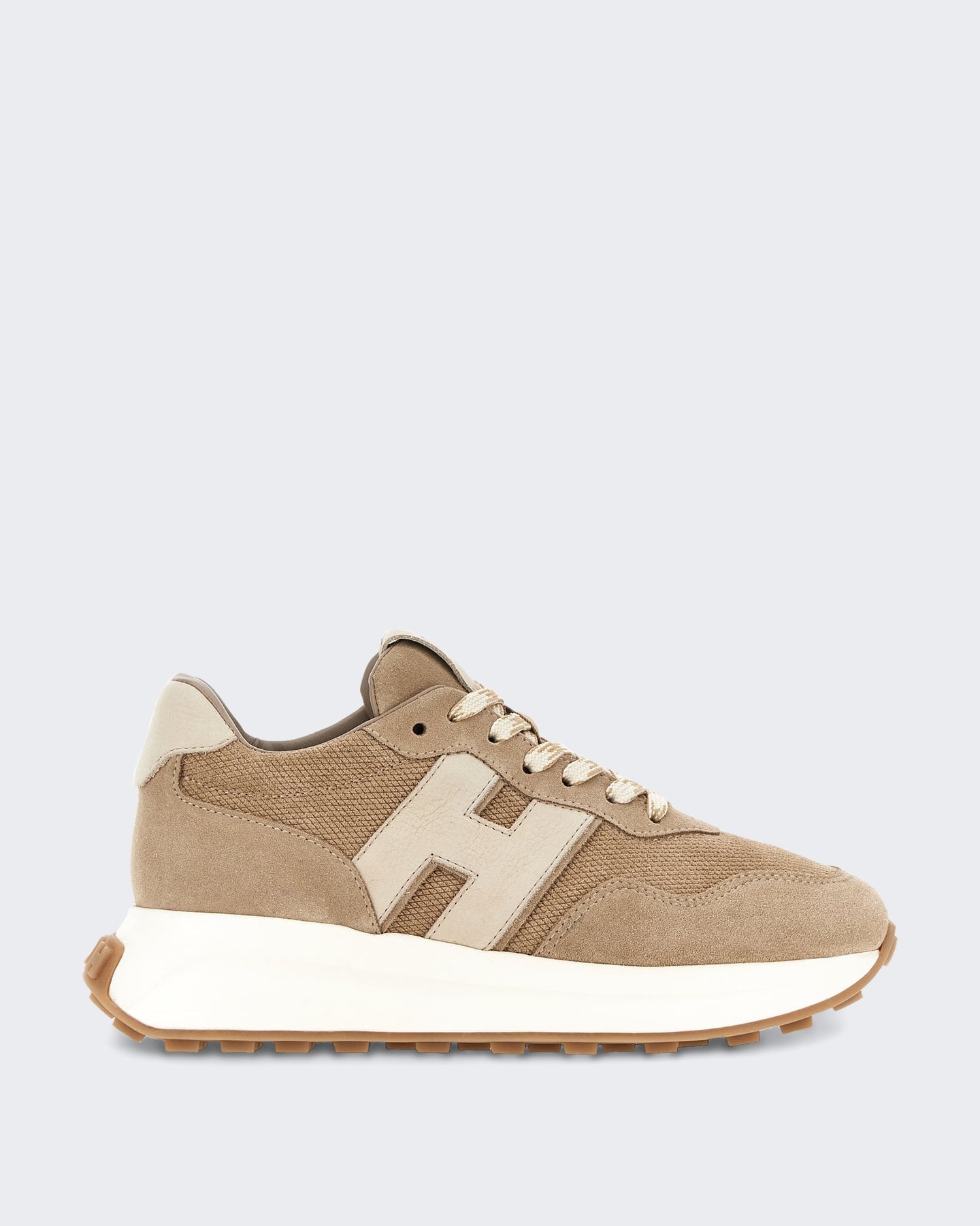 Hogan Dames Sneaker - H641 Allacciato H Patch-Brown Bruin (2) - Eleganza.nl