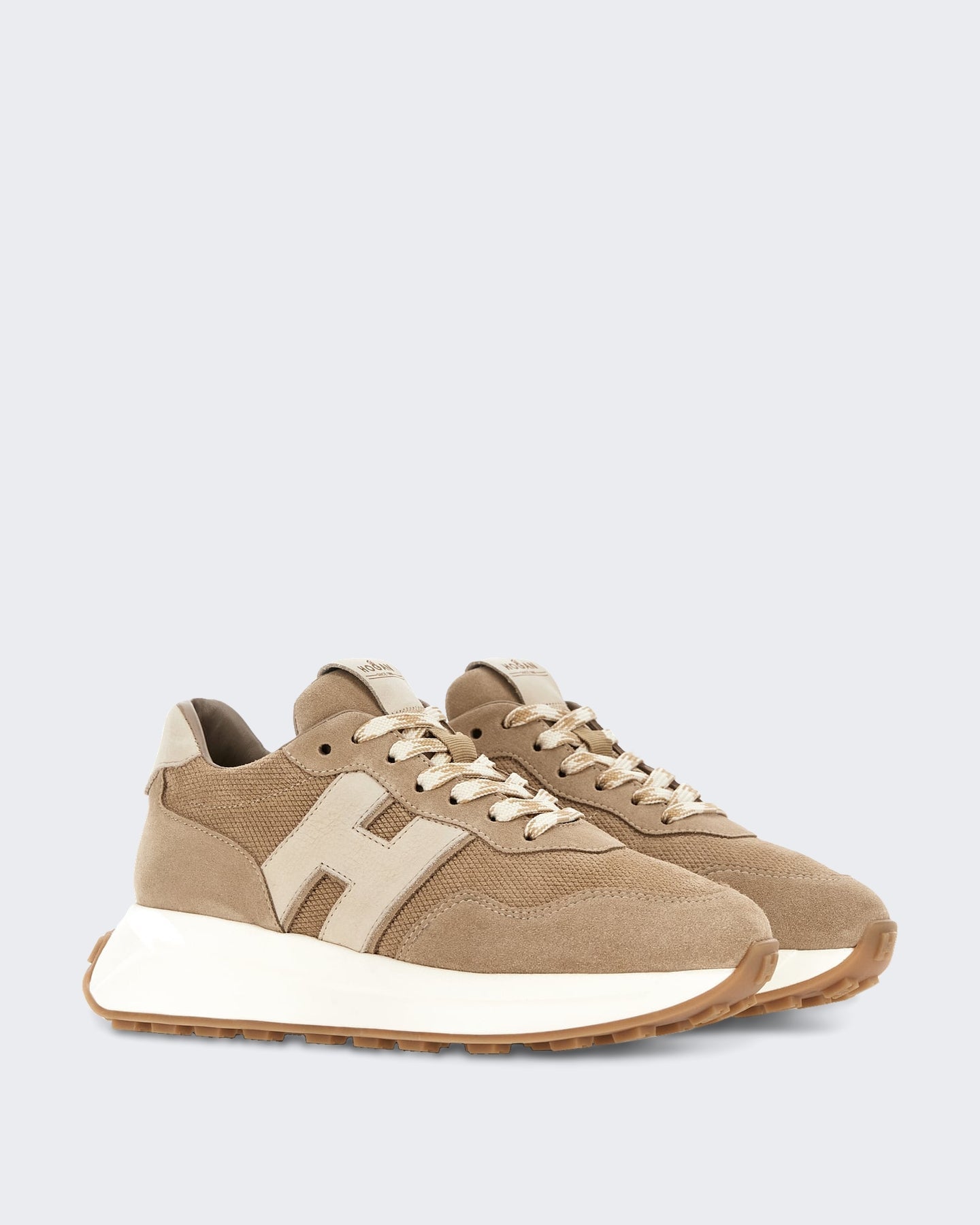 Hogan Dames Sneaker - H641 Allacciato H Patch-Brown Bruin (2) - Eleganza.nl