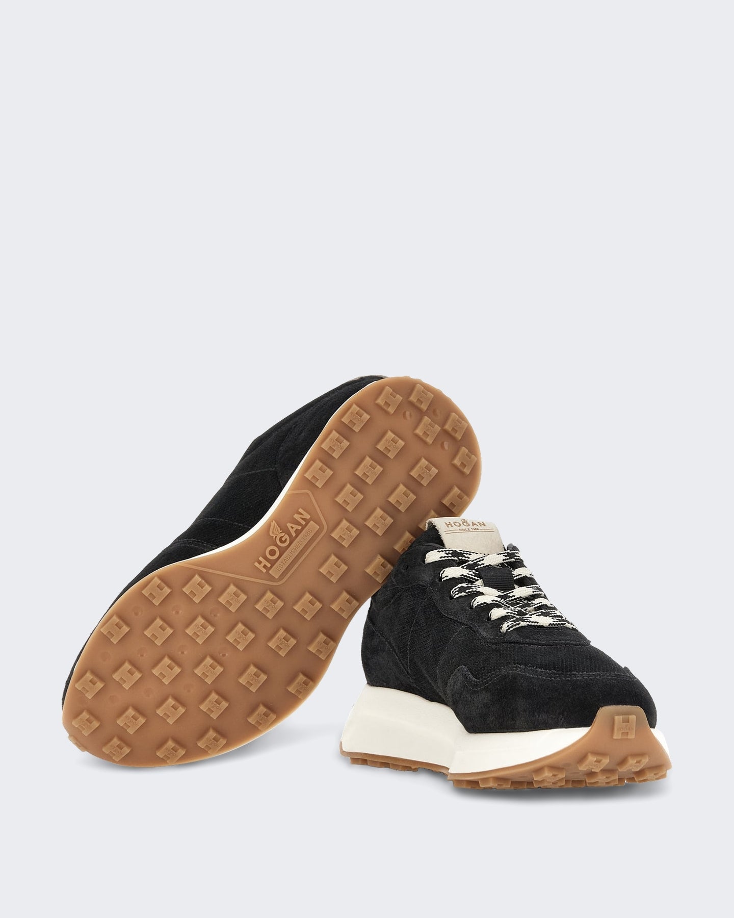 Hogan Dames Sneaker - H641 Allacciato H Patch-Brown Bruin - Eleganza.nl