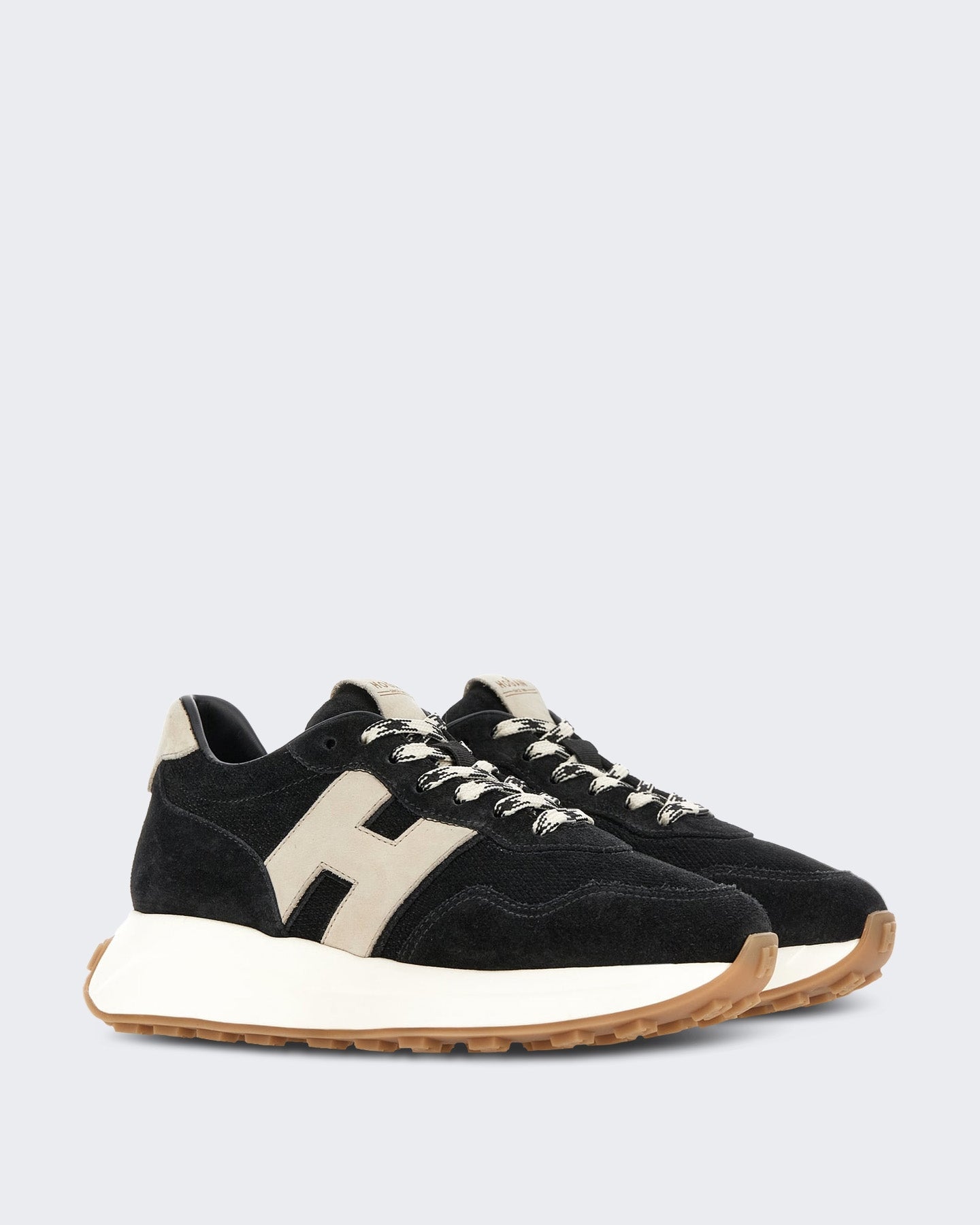 Hogan Dames Sneaker - H641 Allacciato H Patch-Brown Bruin - Eleganza.nl