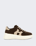 Women's Sneaker - Hogan Rebel H562 Allacciato H-White Brown (2)