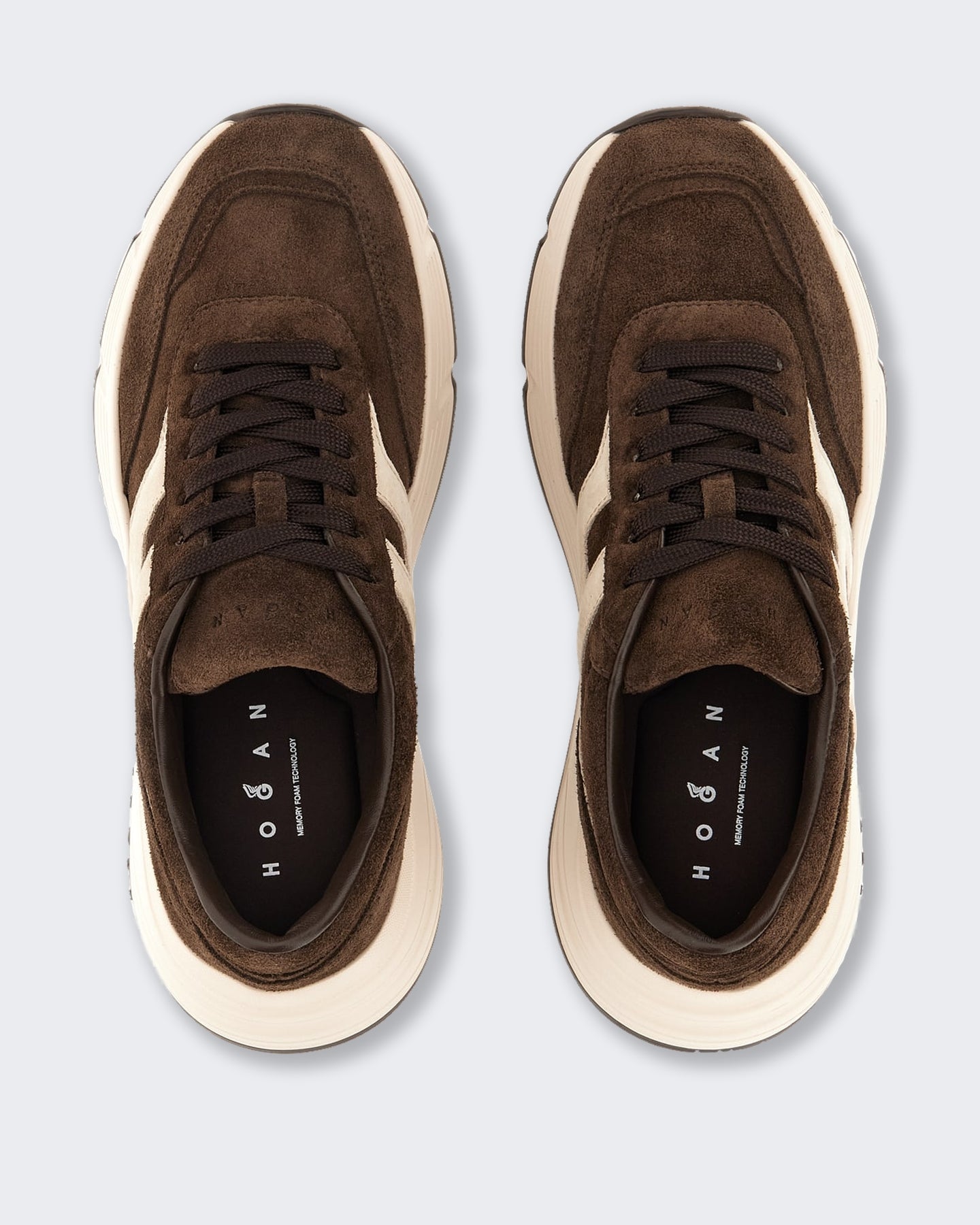 Hogan Dames Vetersneaker met H-logo Grijs - Eleganza.nl