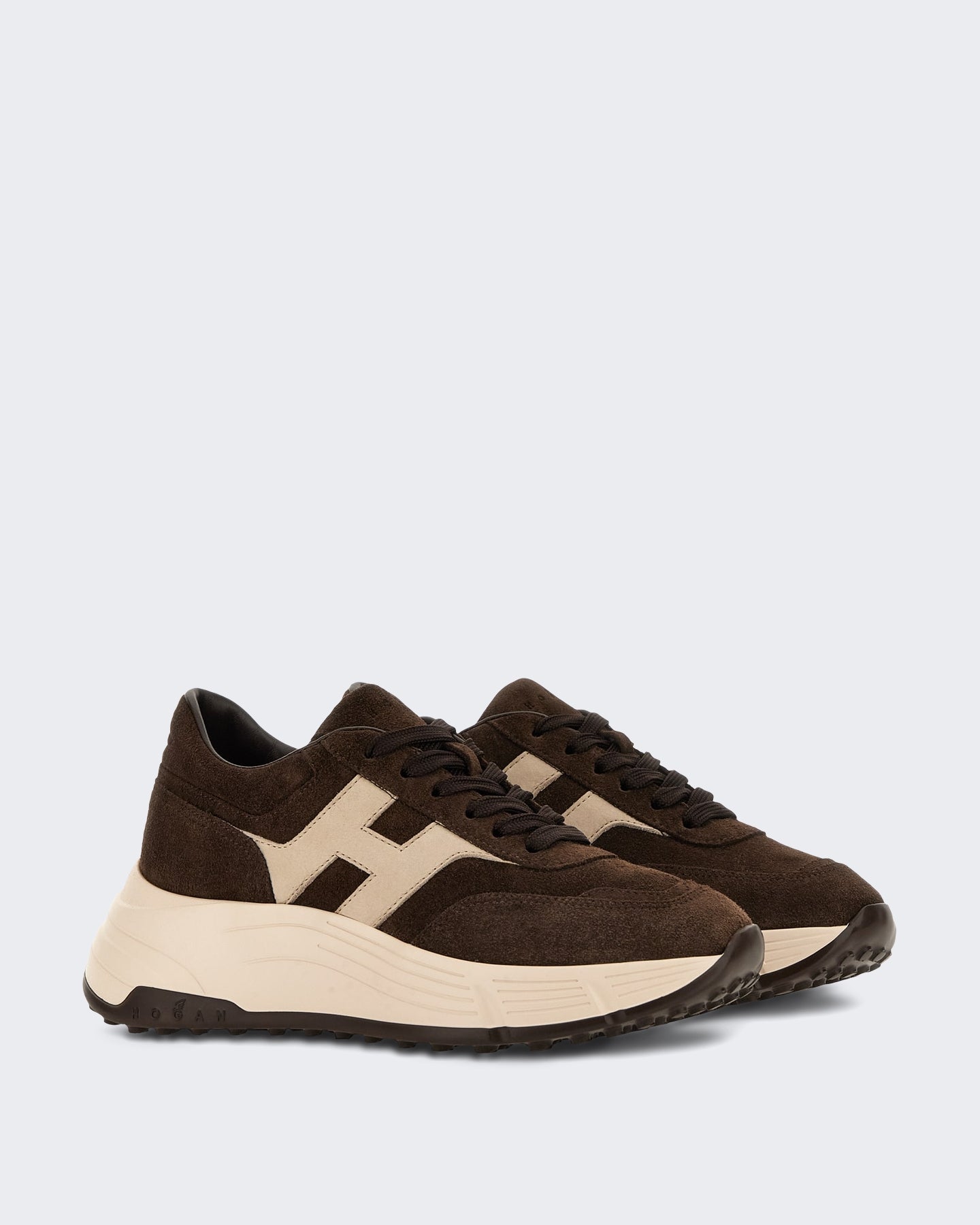 Hogan Dames Vetersneaker met H-logo Grijs - Eleganza.nl