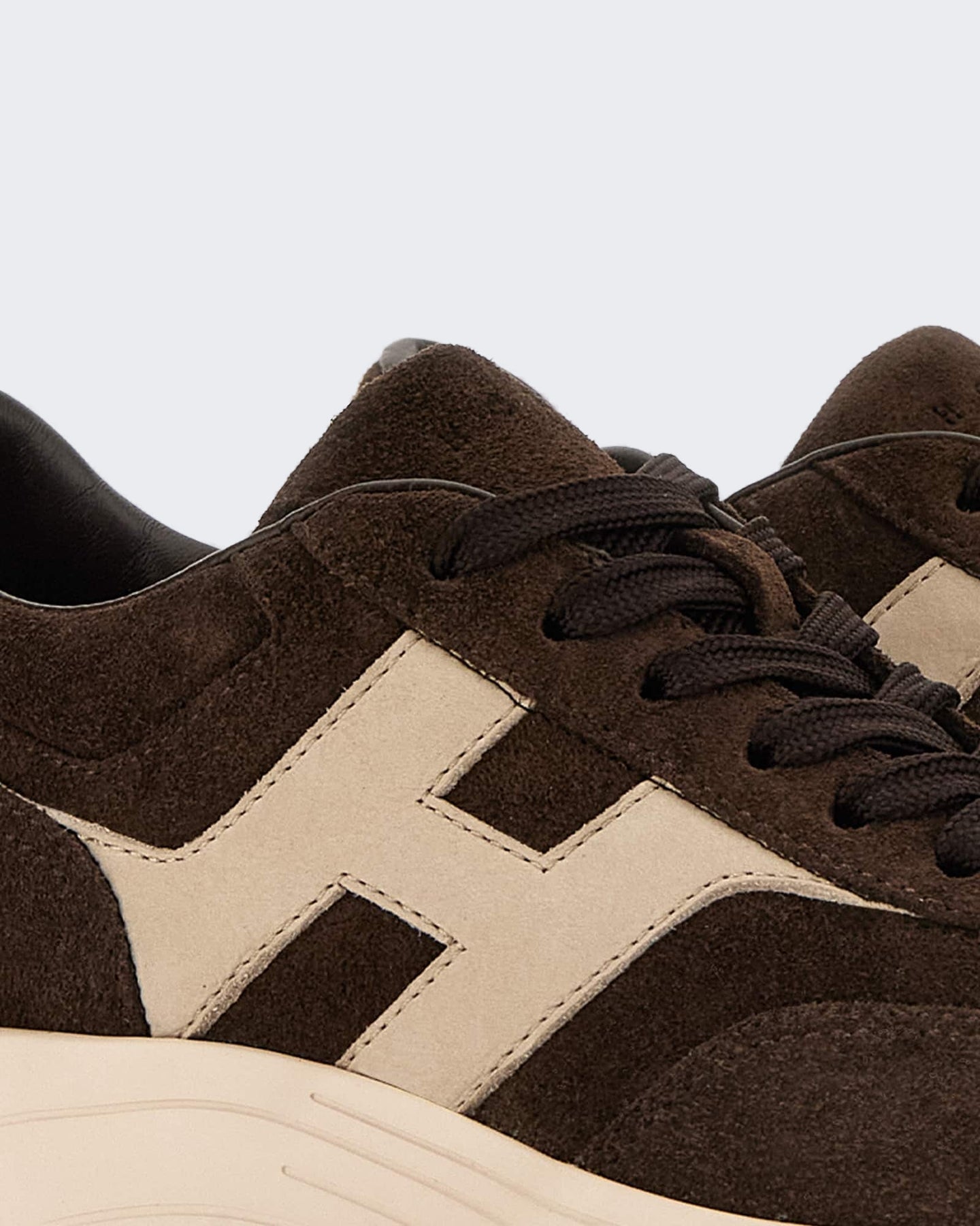 Hogan Dames Vetersneaker met H-logo Grijs - Eleganza.nl