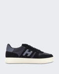 Men's Hogan H668 H Banda Sneaker with lace-up and H-band detail Blue