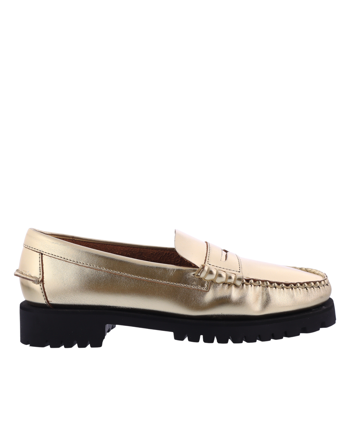 Women Than metallic loafer gold