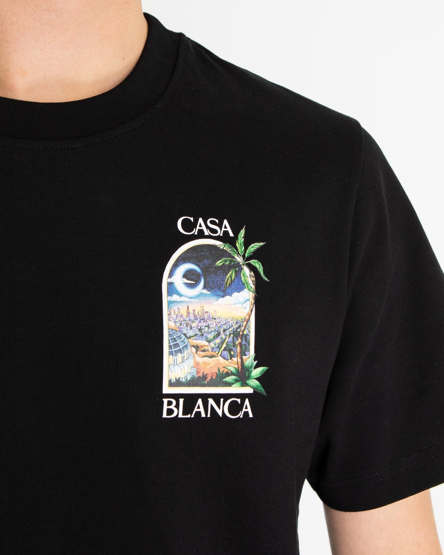 Heren La Night Printed T-Shirt Zwart