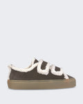 Women's Lage Boot met shearling voering en klittenband Brown