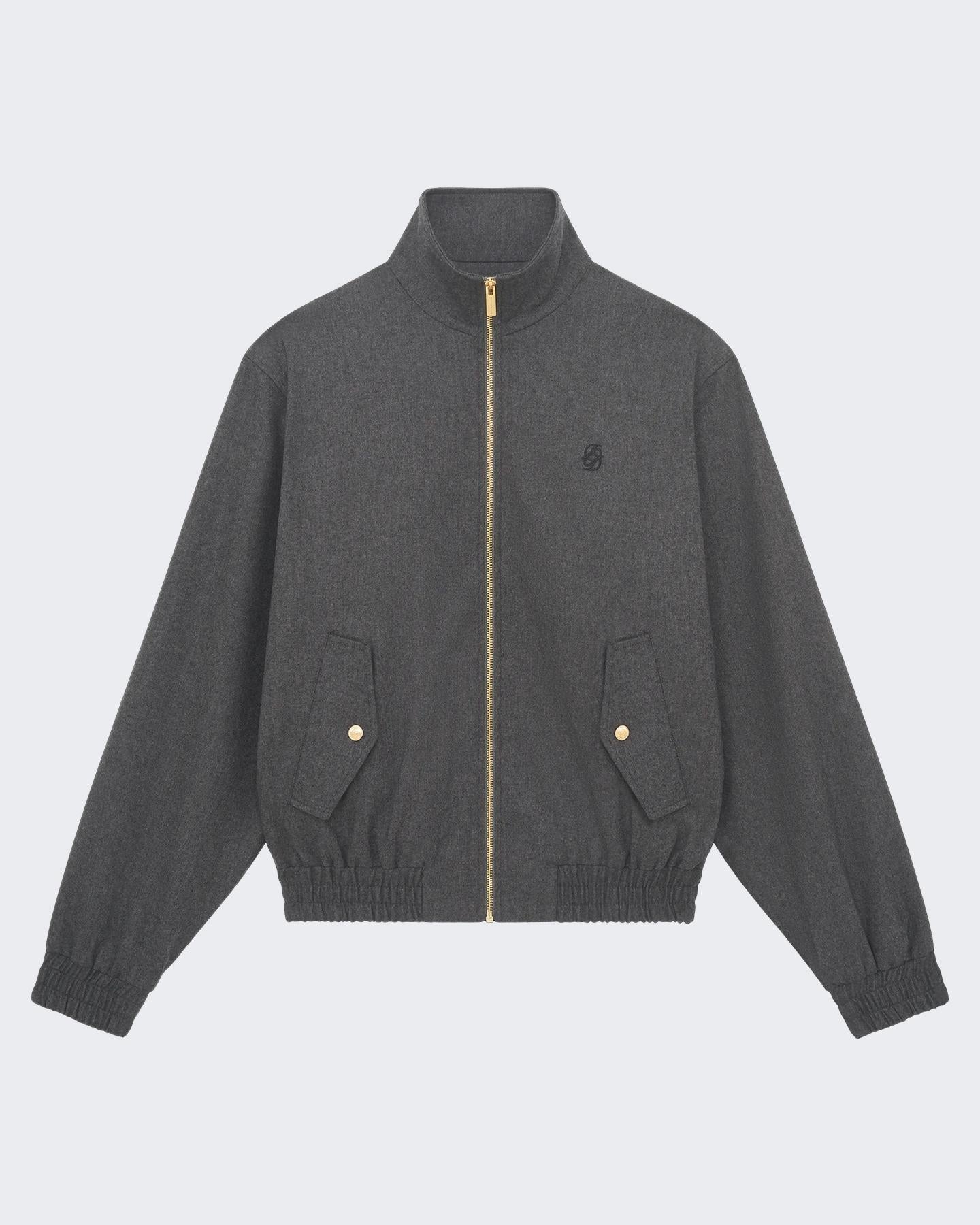 Drole De Monsieur Heren Flanelle Trackjacket Grijs