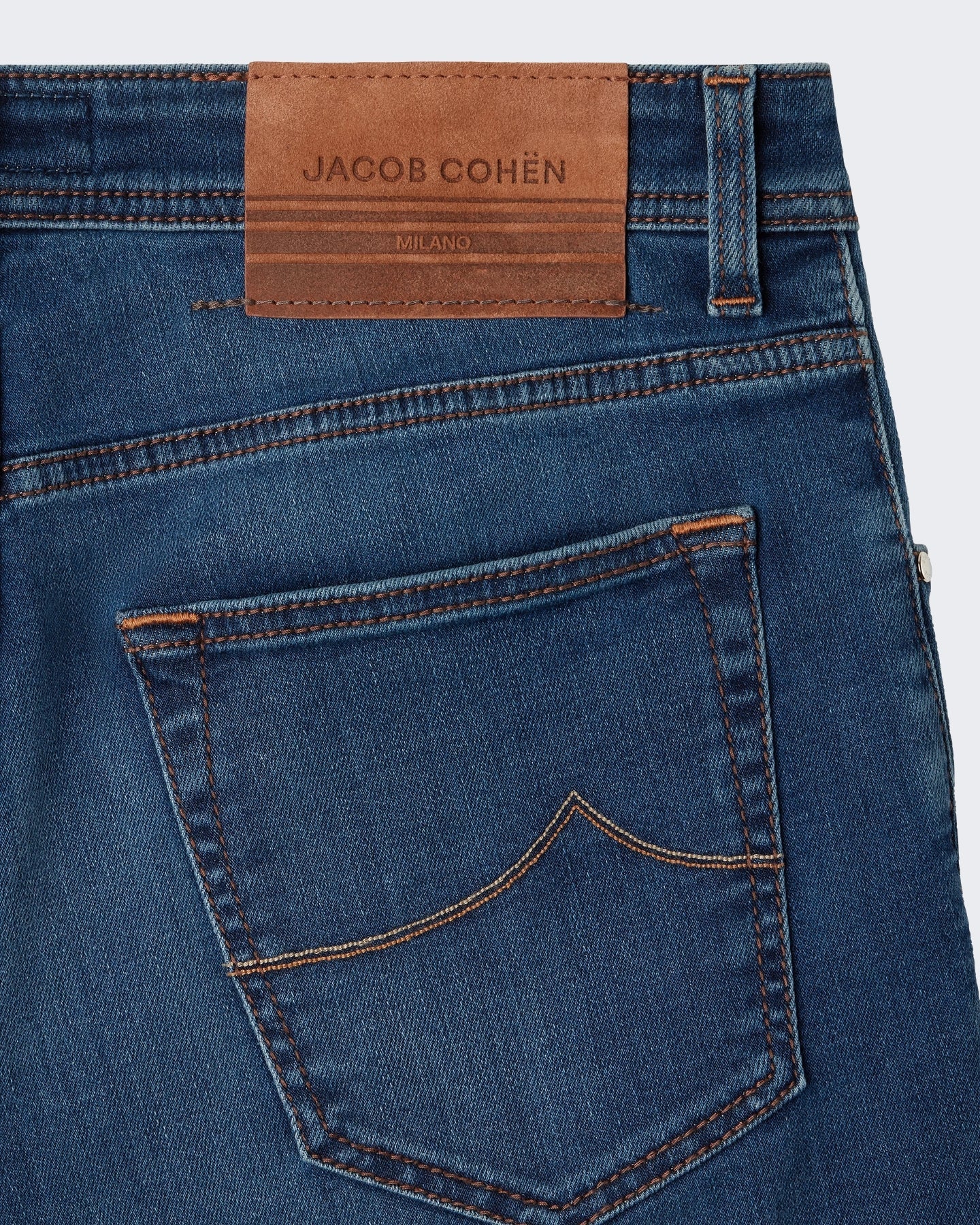 Jacob Cohen Heren Broek - Pant 5 Pkt Super Slim Fit Nick Slim Medium Blue Blauw - Eleganza.nl