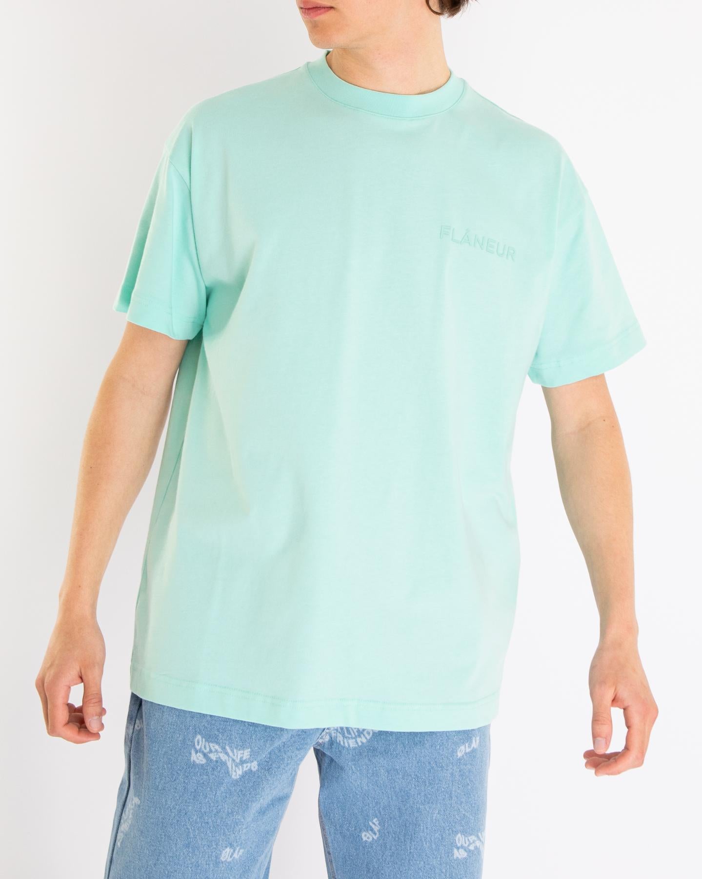 Heren Tonal Logo T-Shirt Blauw