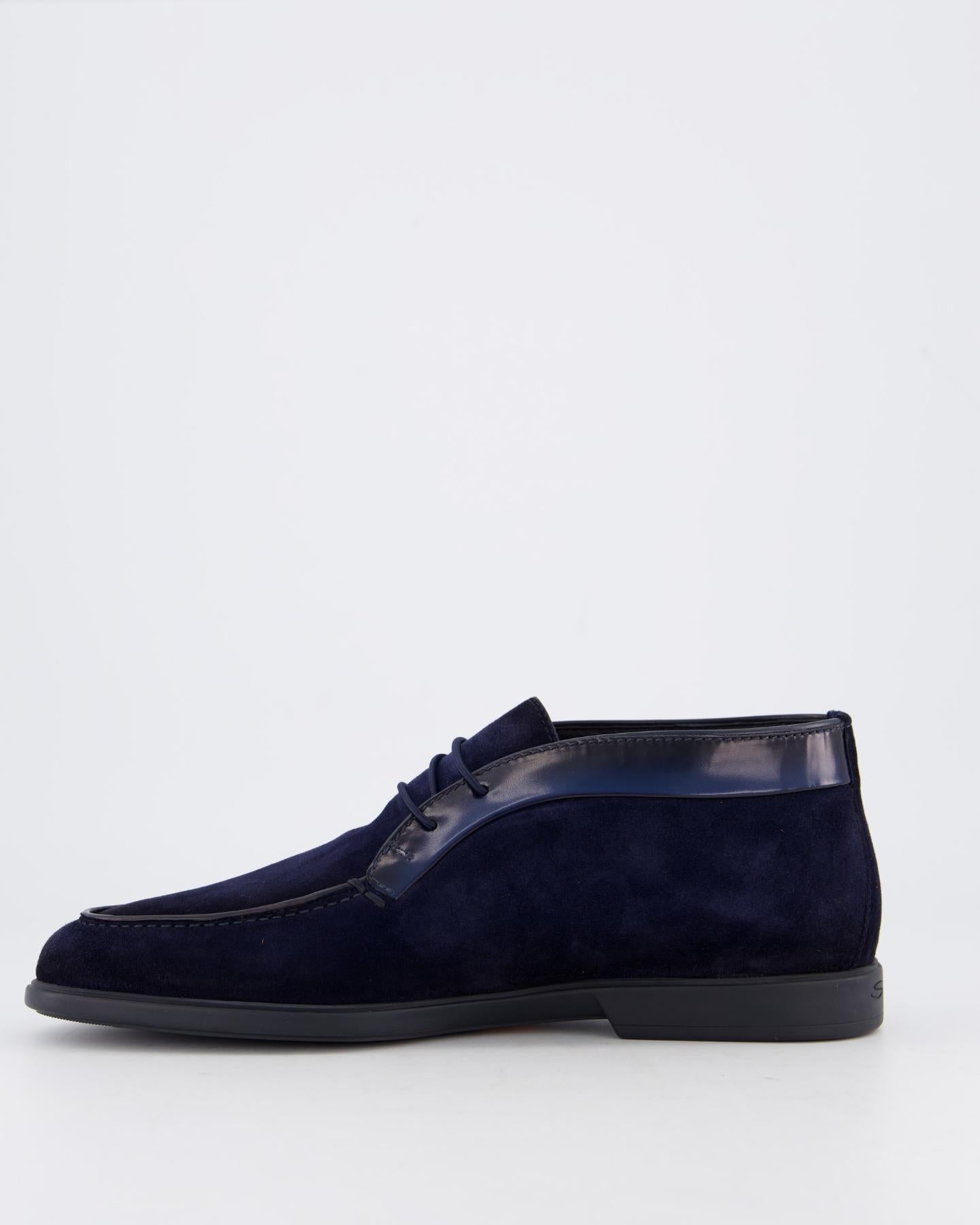 Santoni Heren Ikki Veterschoen Blauw
