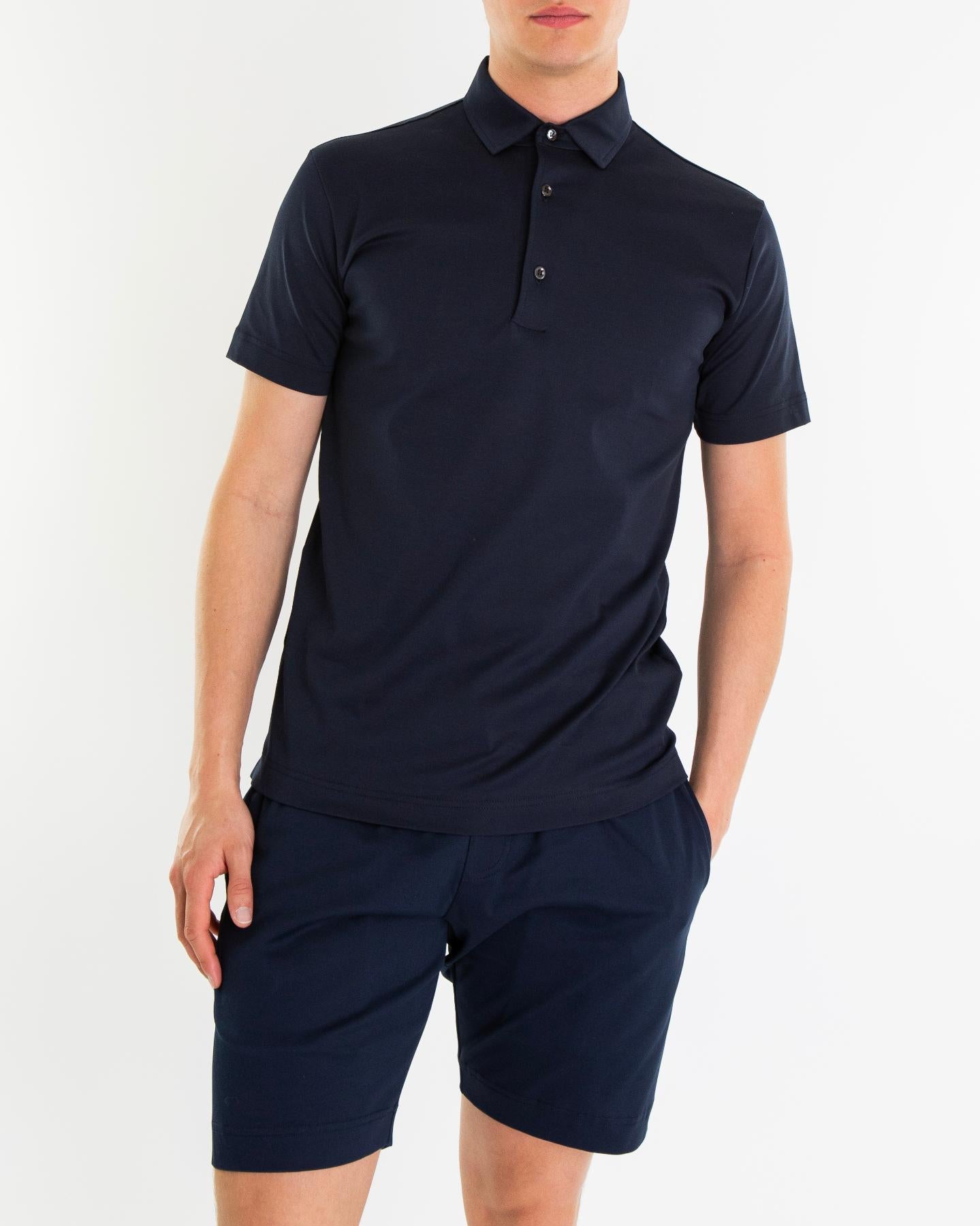 Heren Supima Polo Schiller Blauw