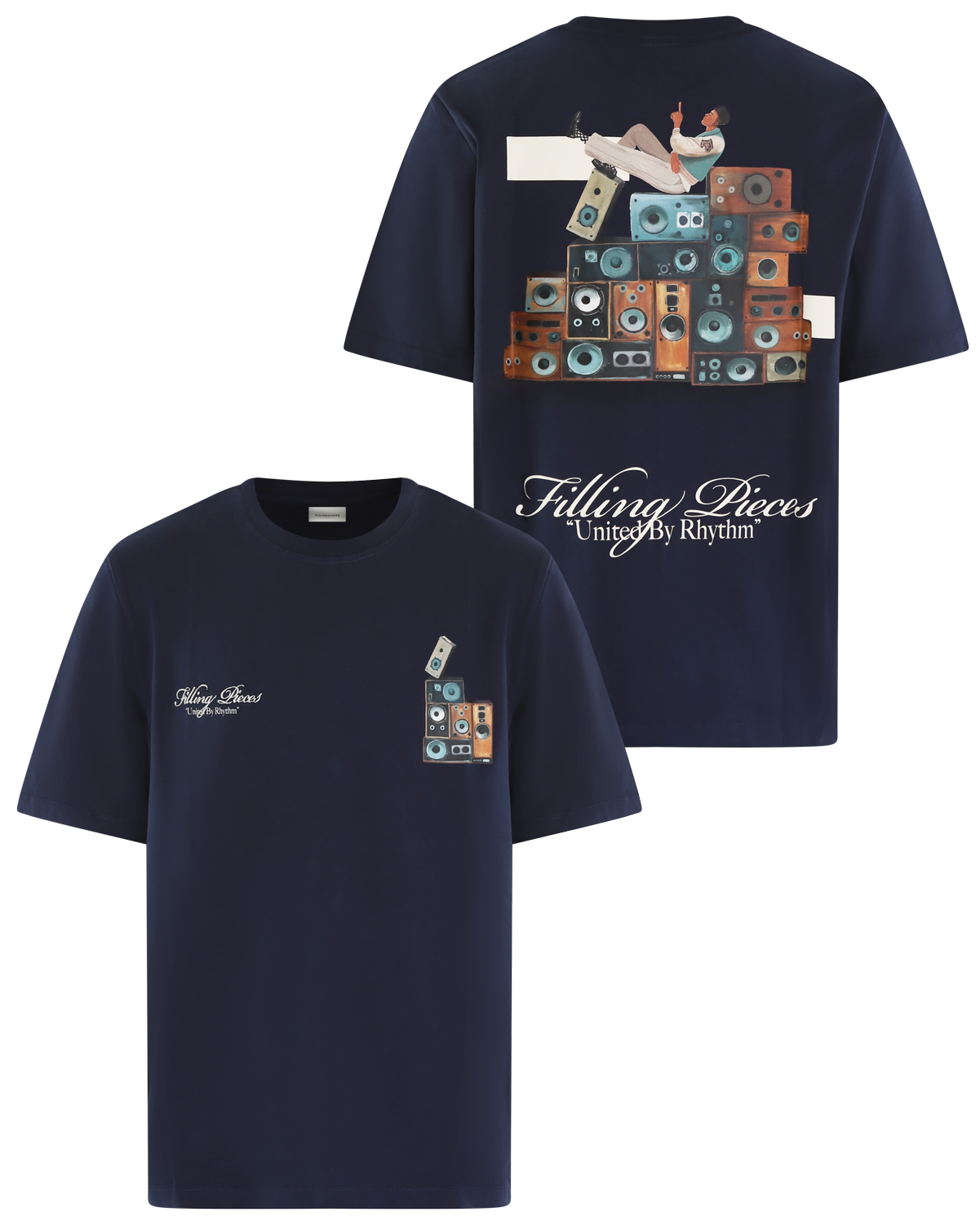 Heren Speaker Wall T-Shirt Blauw