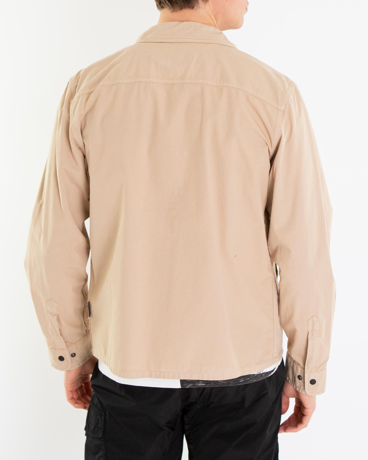 Heren Gabardine Overshirt Beige