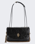 Women's 690-Celia Flap Shoulder Bag-Black-Leather Black — huidige kleur