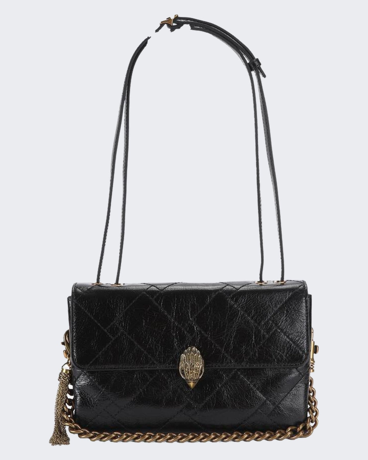 Kurt Geiger Dames 690-Celia Flap Shoulder Bag-Black-Leather Zwart - Eleganza.nl