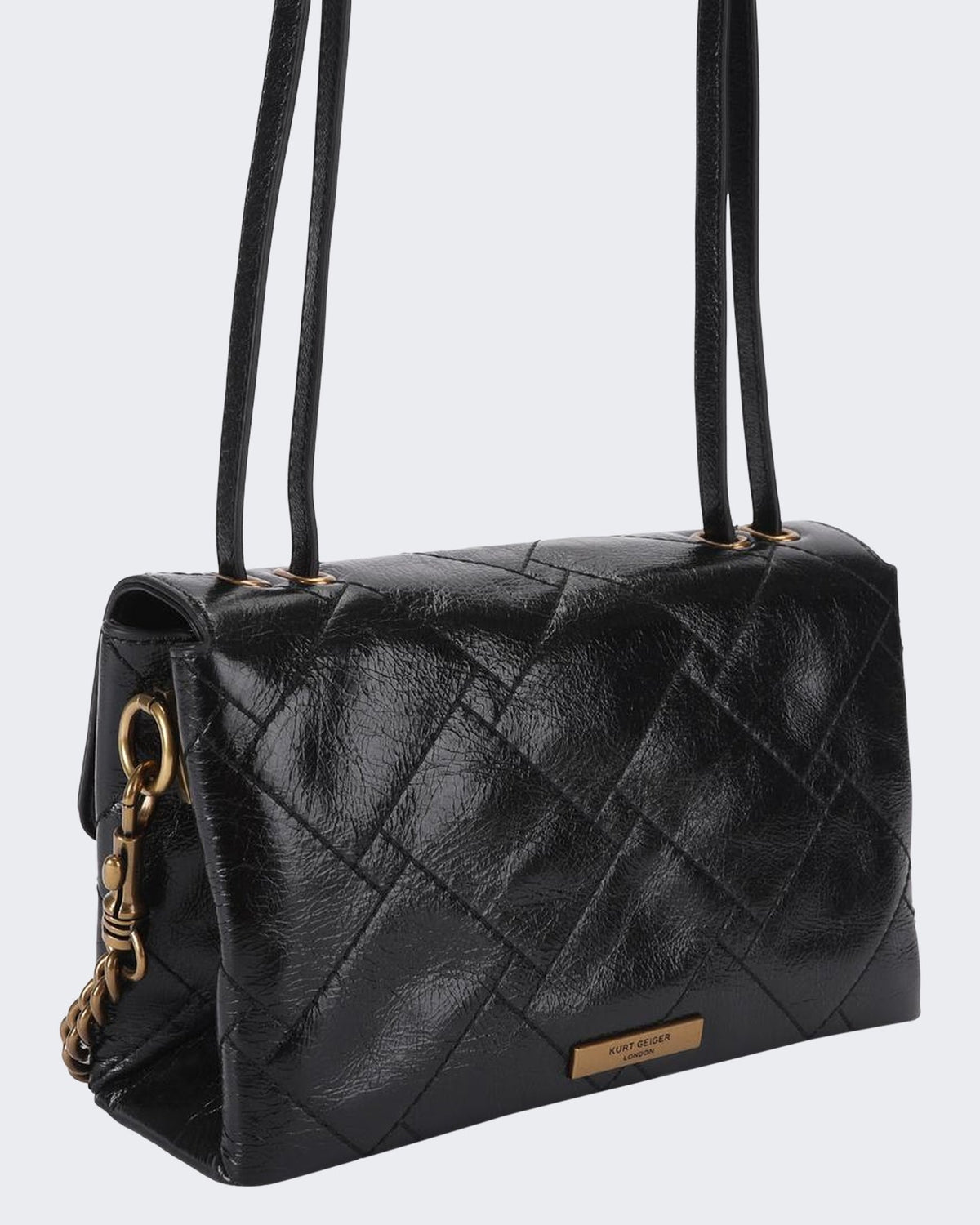 Kurt Geiger Dames 690-Celia Flap Shoulder Bag-Black-Leather Zwart - Eleganza.nl