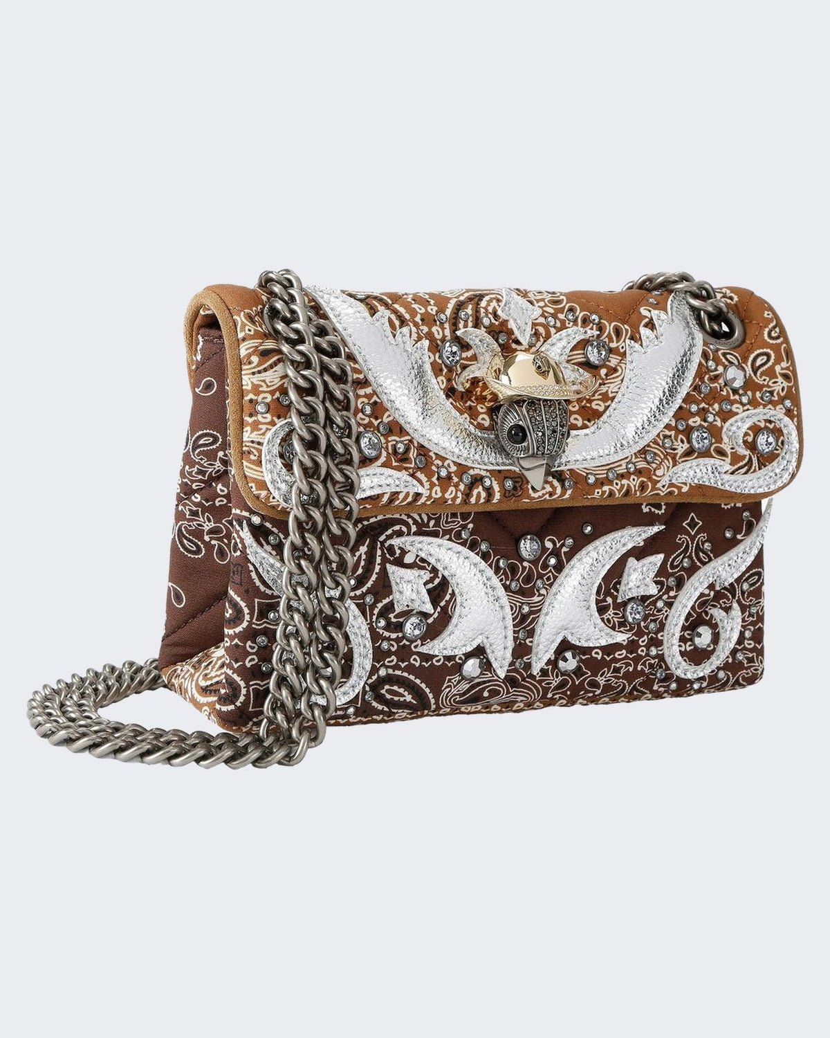 Kurt Geiger Dames 690-Mini Kensington Bag-Brown/Oth-Fabric/Other Print Bruin - Eleganza.nl