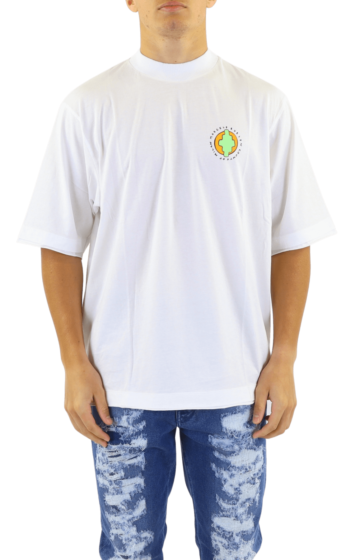 Men Sunset Bird DBL him over Tee