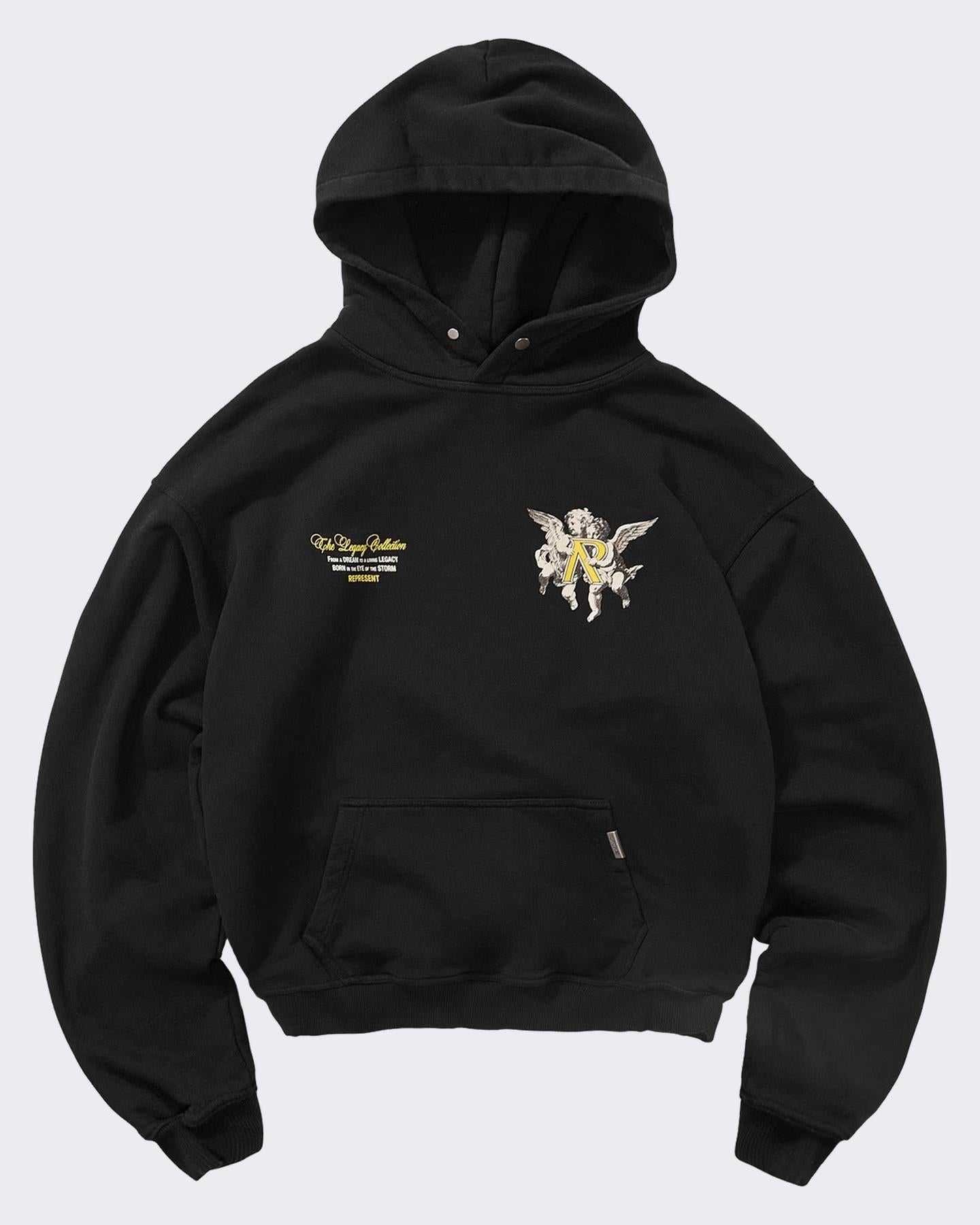 Heren Legacy Cherubs Hoodie Zwart