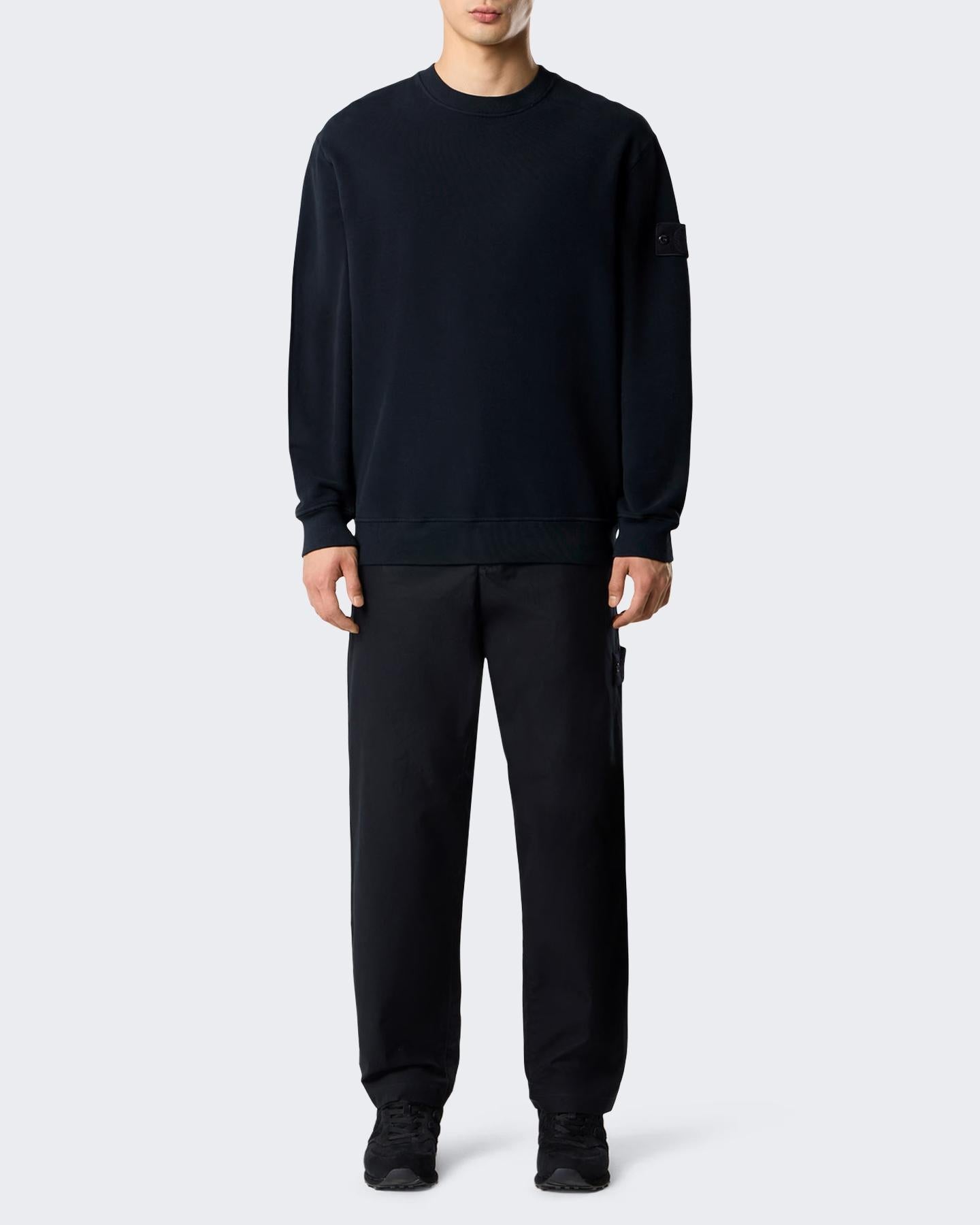 Heren Logo Patch Sweater Blauw