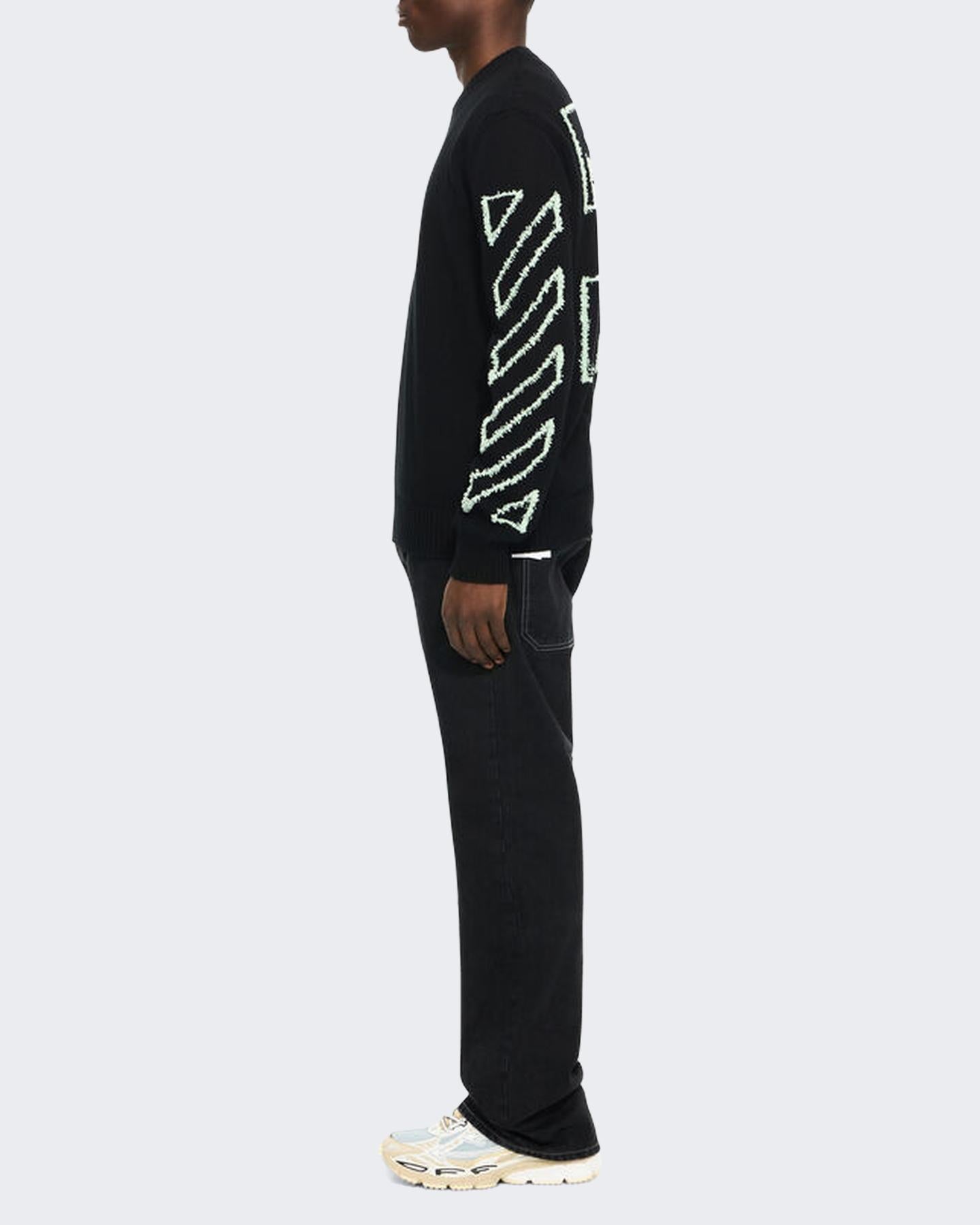 OFF WHITE Heren Diag Outline Knit Crewneck